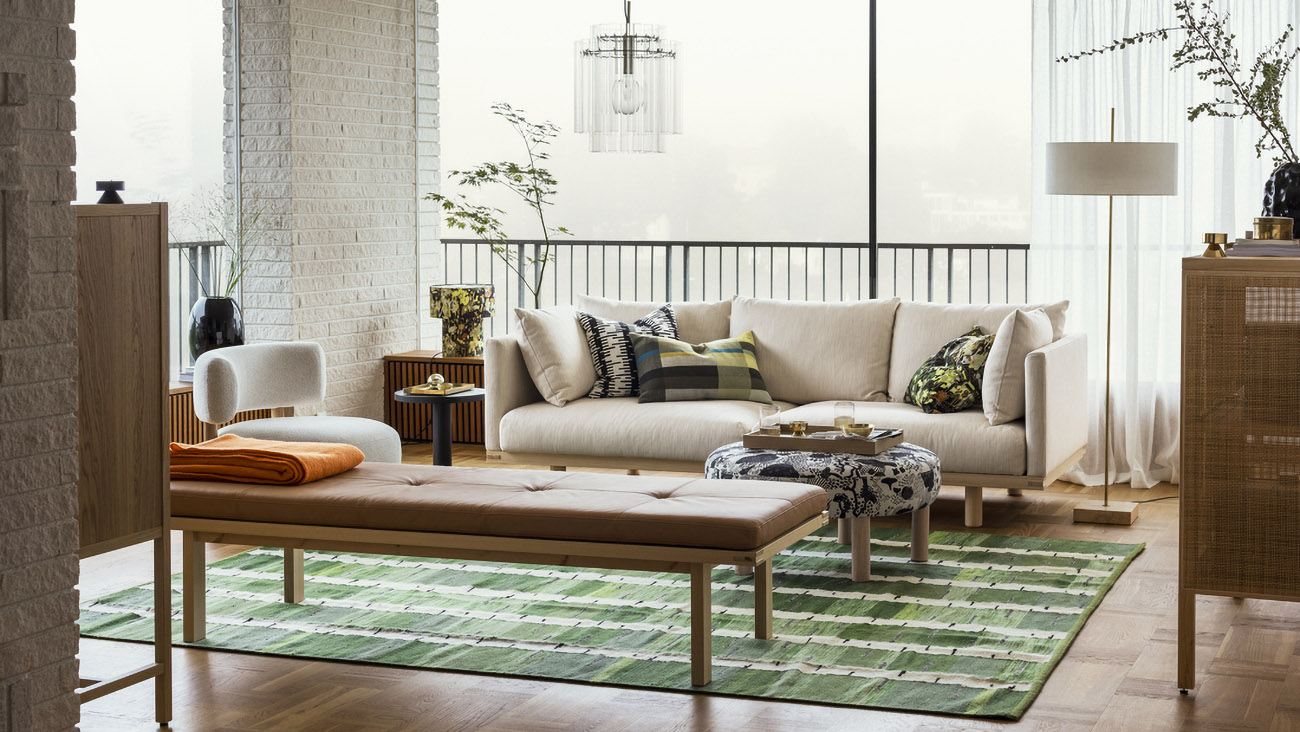 IKEA - A Japandi living room with colours and materials inspired by nature