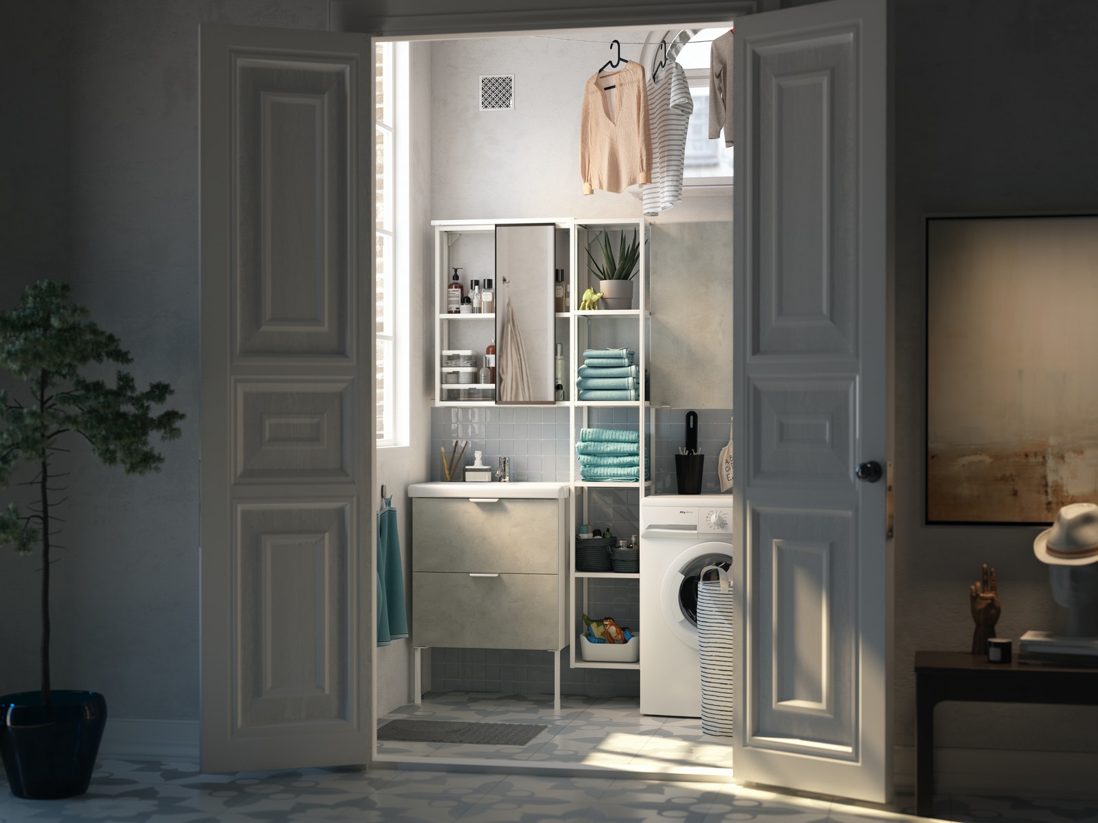 IKEA - A bathroom and laundry room in one