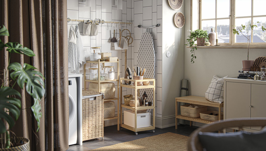 IKEA - A flexible laundry nook in earthy tones
