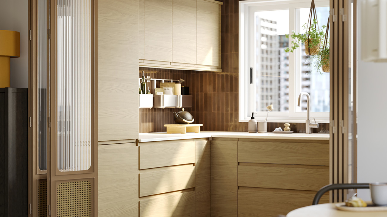 IKEA - The classic compact kitchen for a multigenerational family that maximises space