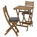 ASKHOLMEN, table/2 folding chairs, outdoor, 492.623.35 Grey