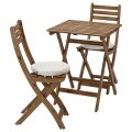 ASKHOLMEN, table/2 folding chairs, outdoor, 792.623.29 Beige