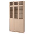 BILLY/OXBERG, bookcase combination/glass doors, 792.499.60 Beige