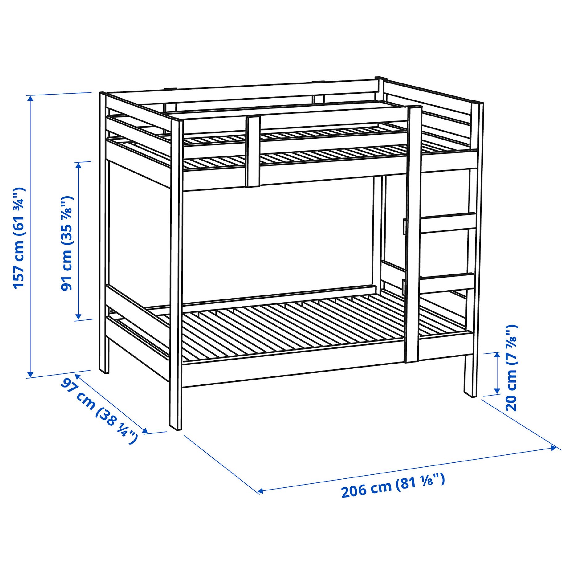 MYDAL, bunk bed frame, 001.024.52