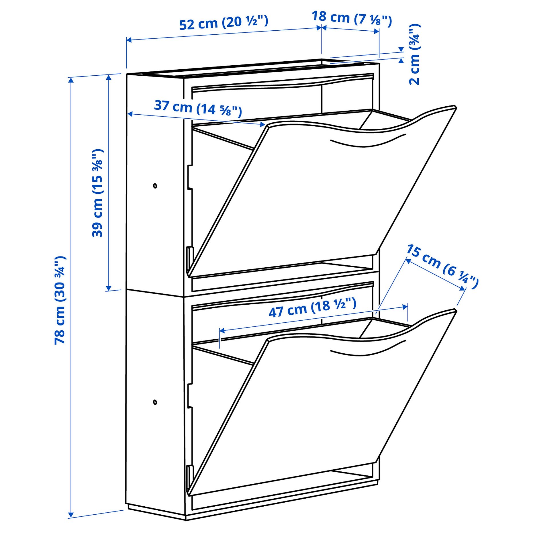 TRONES, shoe cabinet/storage, 2 pack, 003.973.07