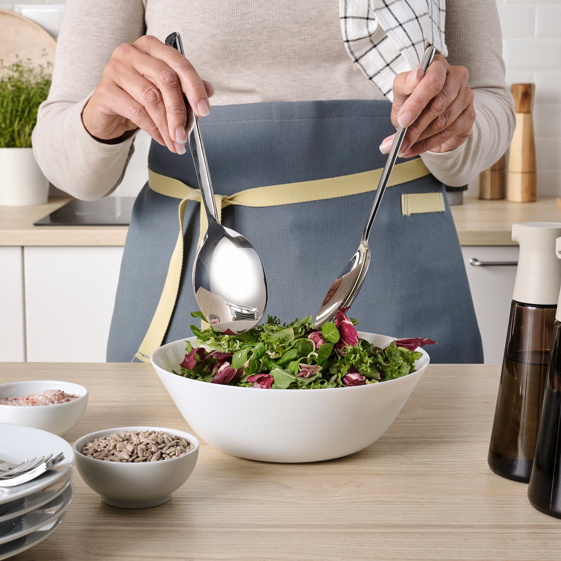 LÖFTESRIK, 2-piece salad servers set, 29 cm, 004.721.32