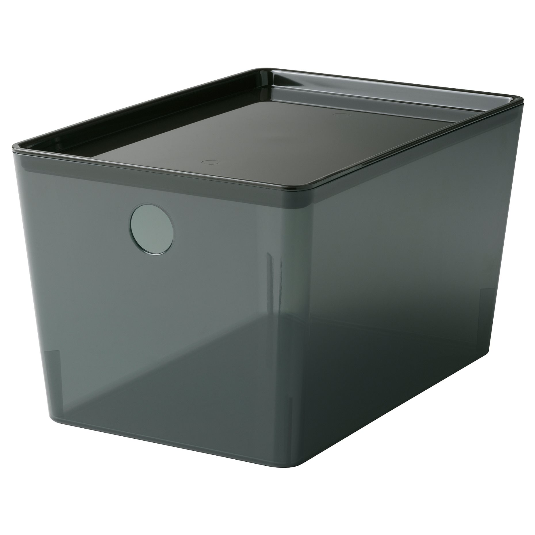 KUGGIS, box with lid/transparent, 18x26x15 cm, 005.140.33