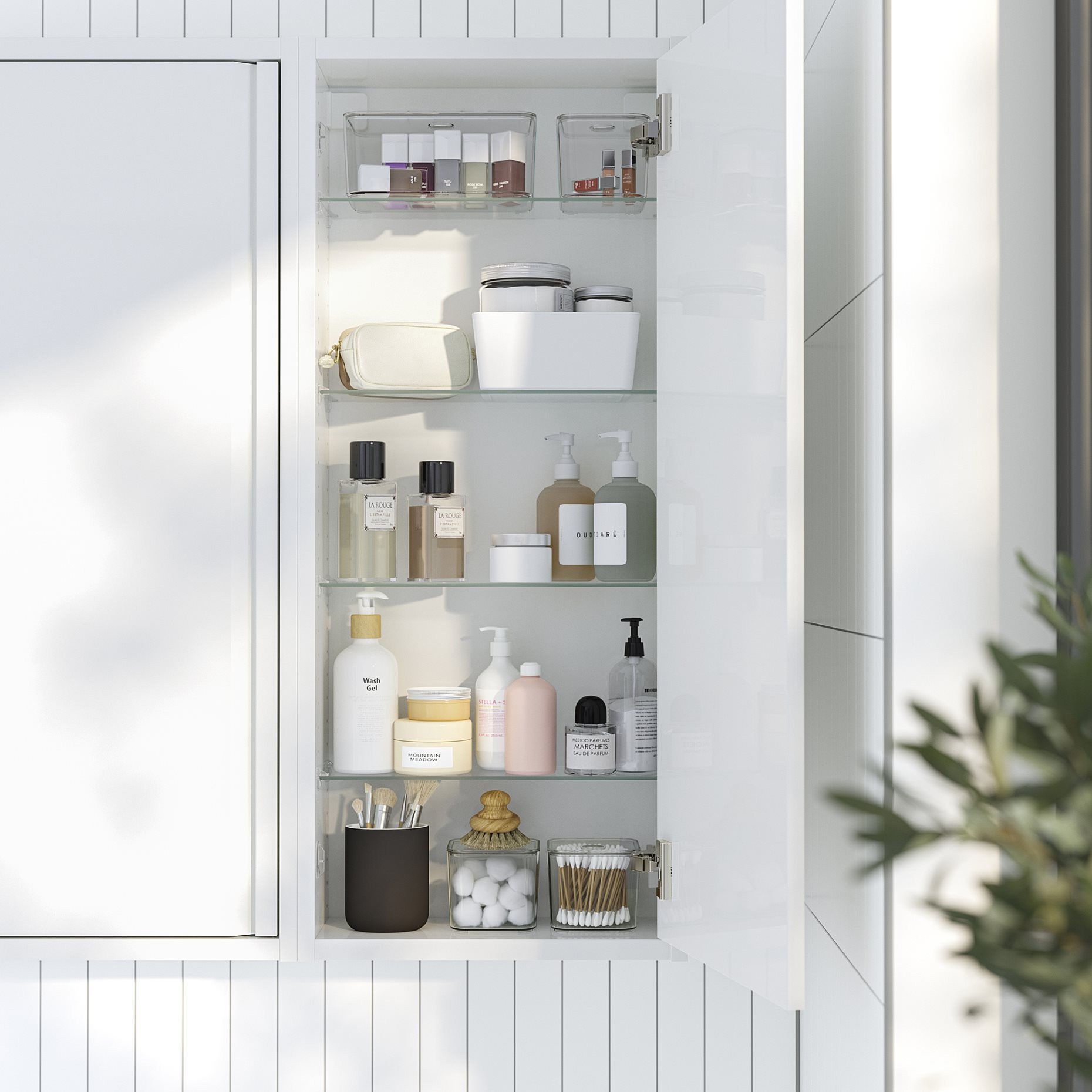 ANGSJON, wall cabinet with door/high-gloss, 40x15x95 cm, 005.350.78