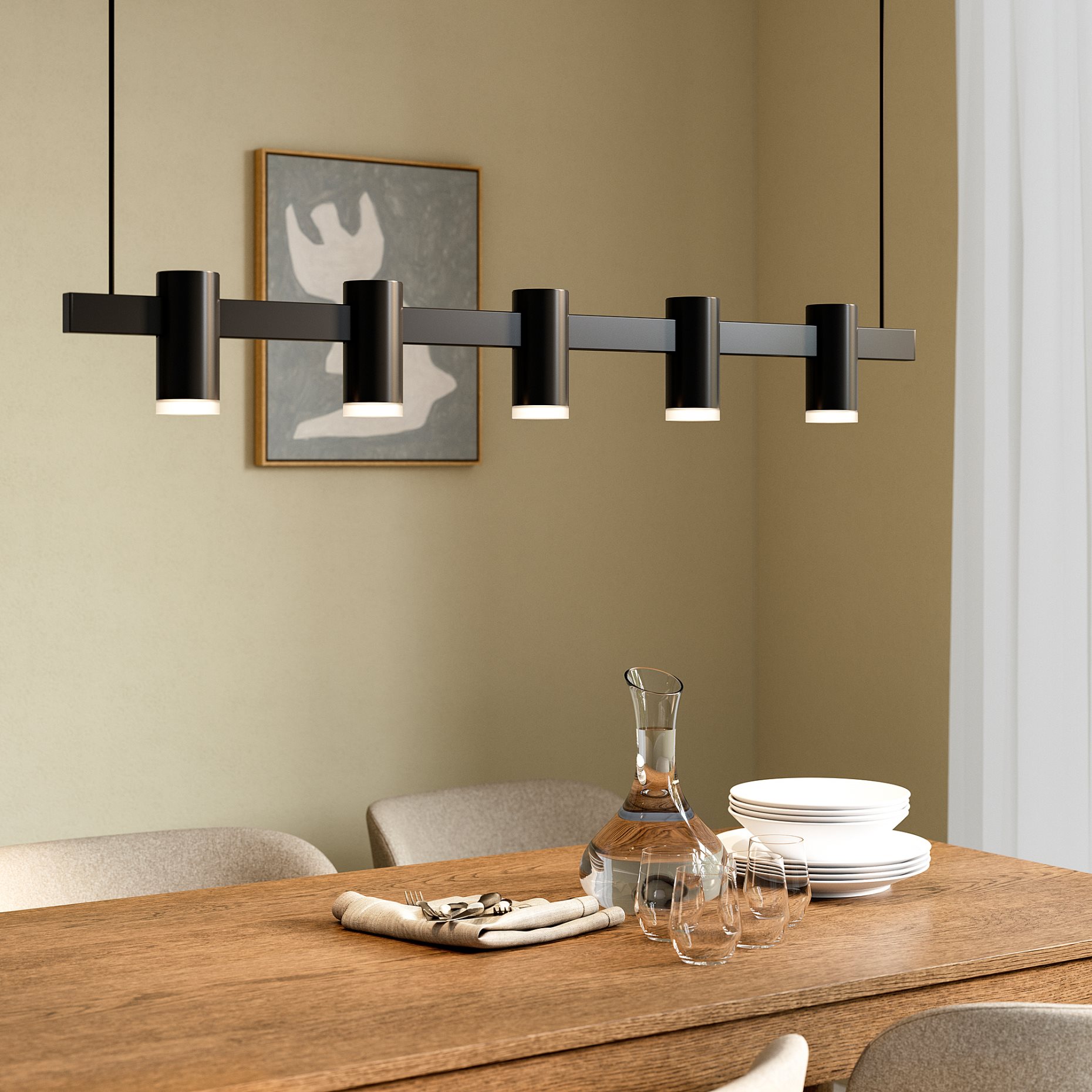 KRANSALG, pendant lamp with 5 lamps, 113 cm, 005.399.72
