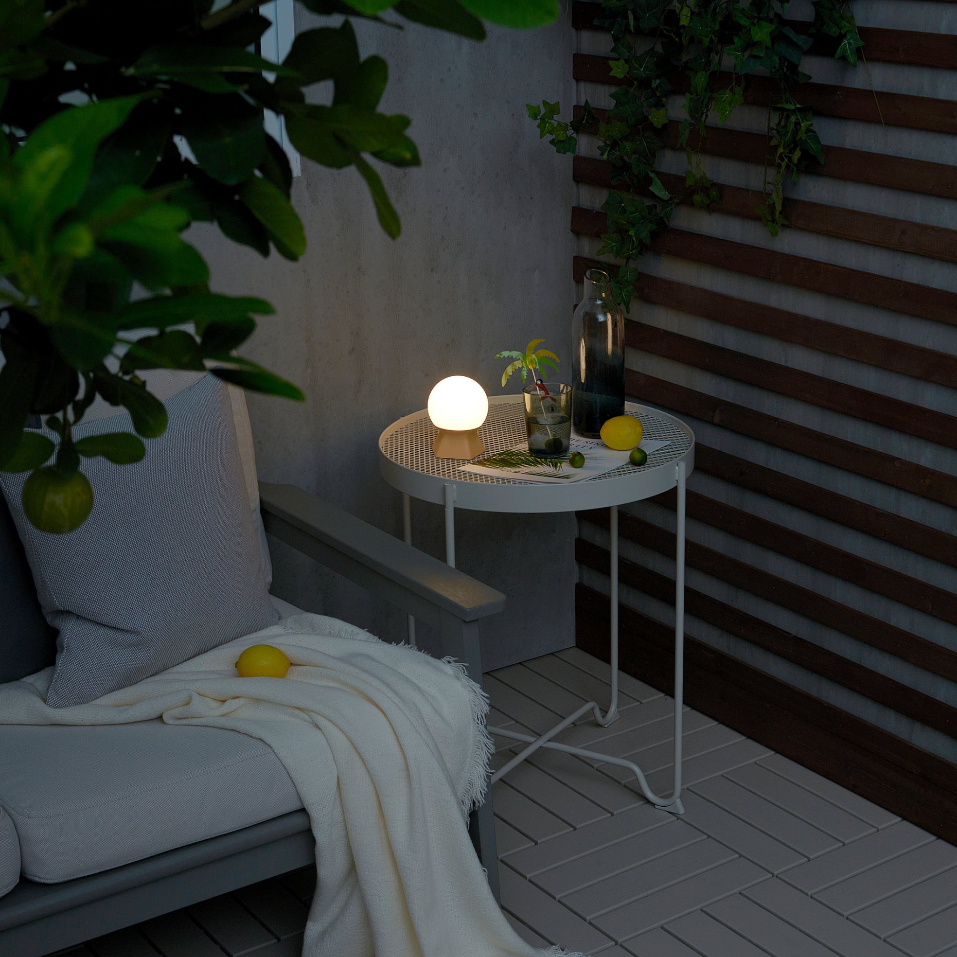 SOMMARLÅNKE, table lamp with built-in LED light source/outdoor/battery-operated, 13 cm, 005.443.27