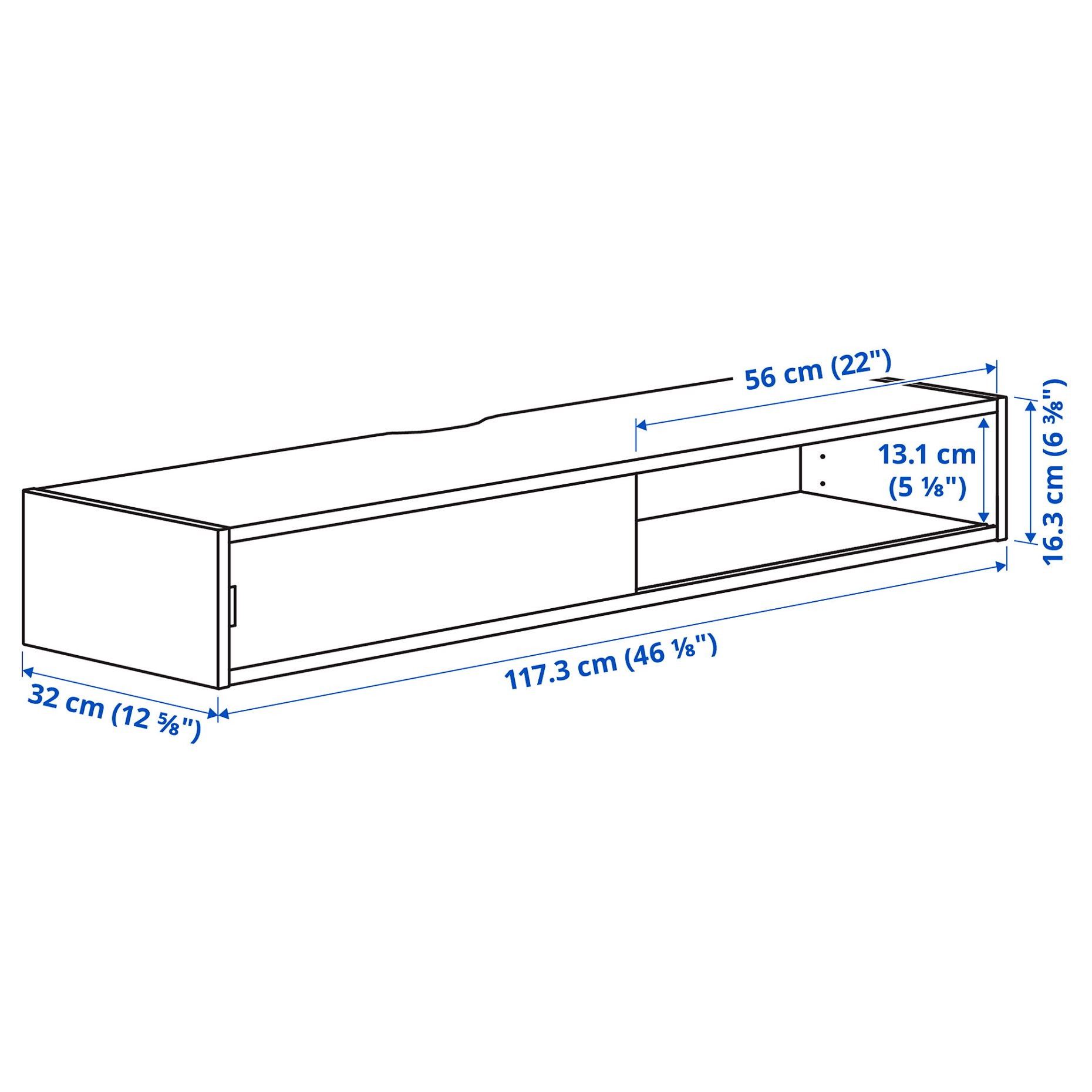 SPIKSMED, media shelf, 117x32 cm, 005.731.50
