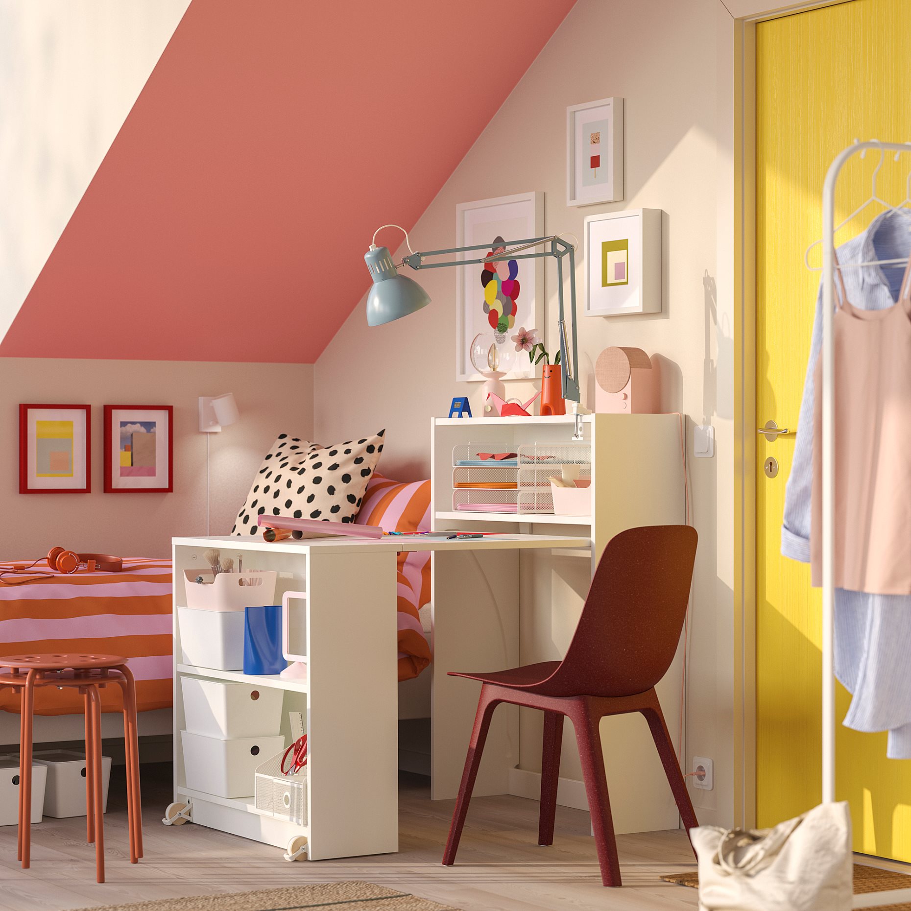 BILLY, bookcase with foldable table, 80x33/112x106 cm, 005.797.55