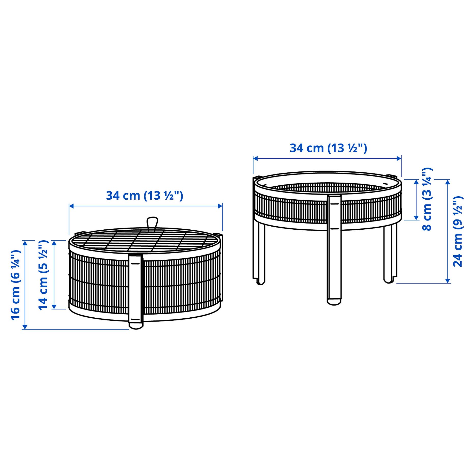 KANELMOTT, vegetable/fruit basket, set of 2, 005.818.00