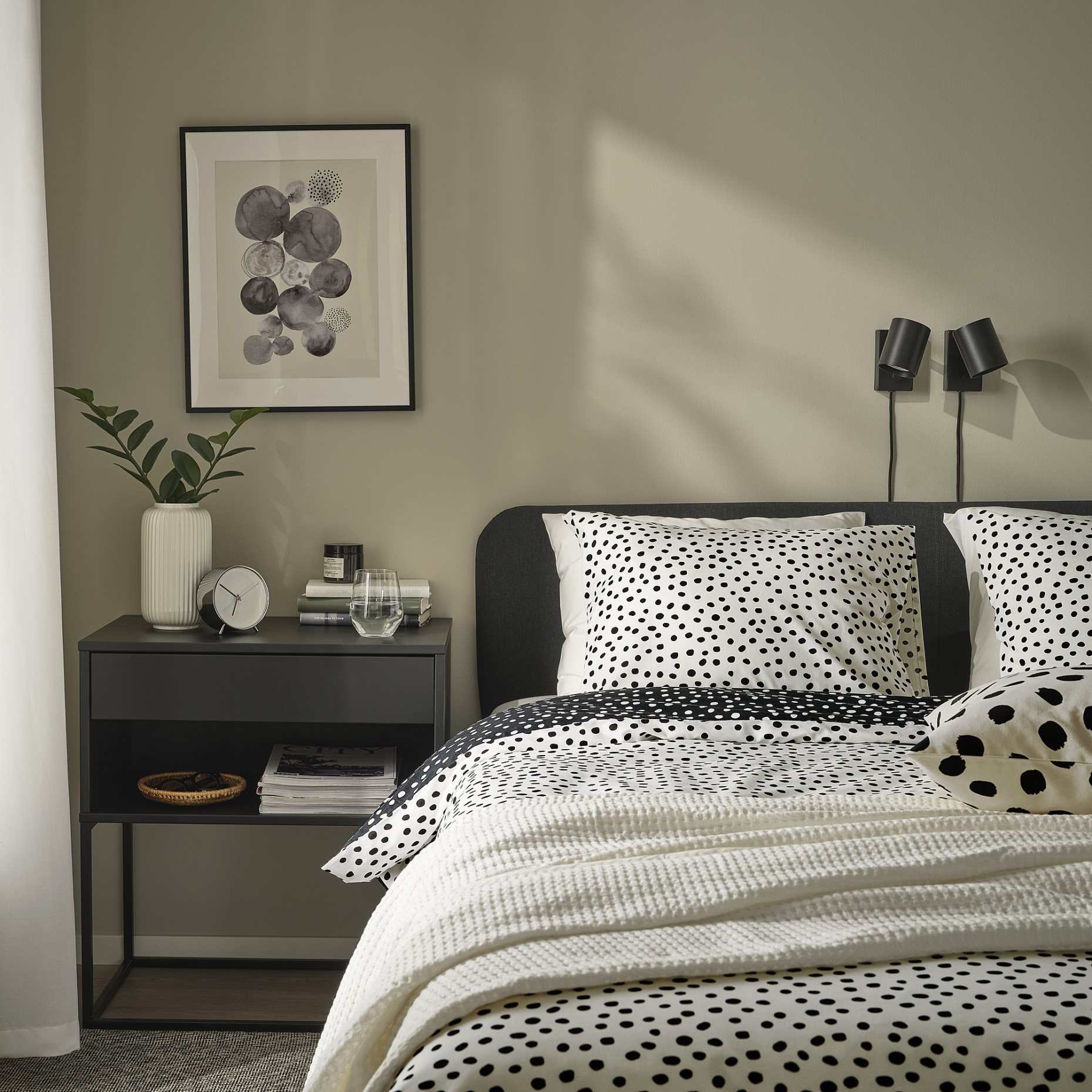 BJÖRKGRÅMAL, duvet cover and 2 pillowcases, 240x220/50x60 cm, 005.911.73