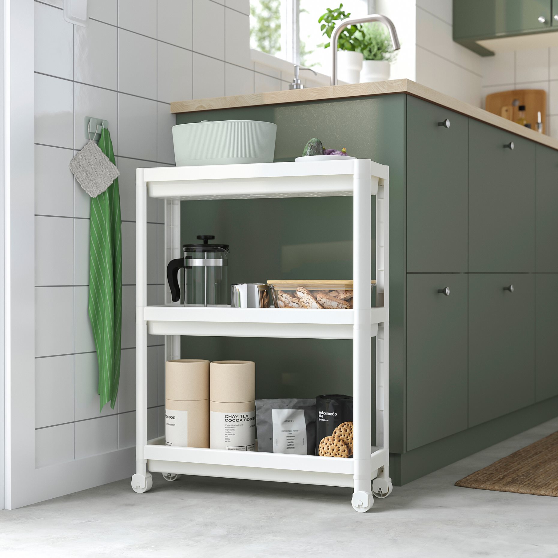 KINNASJÖ, waste bin with lid self-adhesive, 4 l, 005.918.56