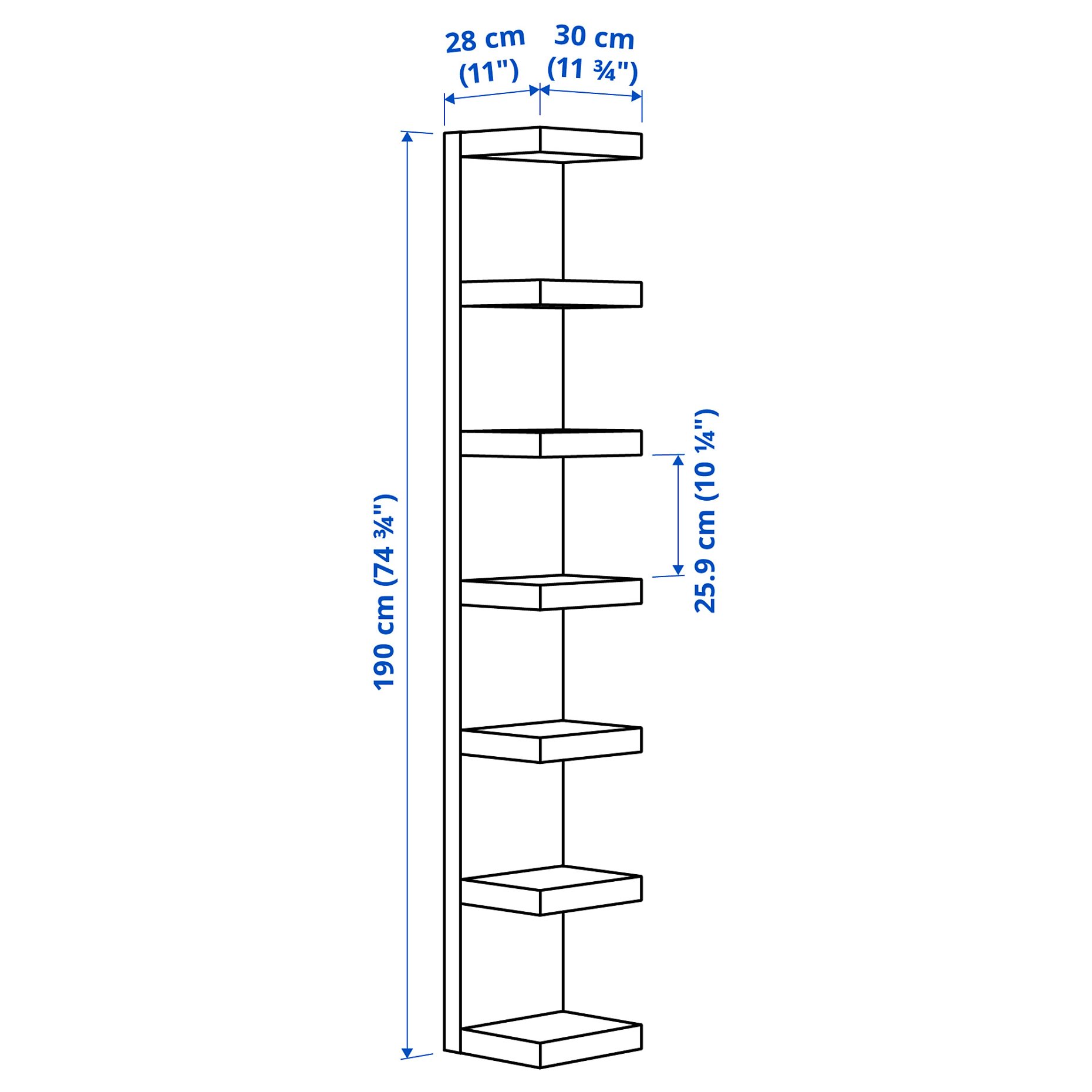 LACK, wall shelf unit, 30x190 cm, 005.928.70