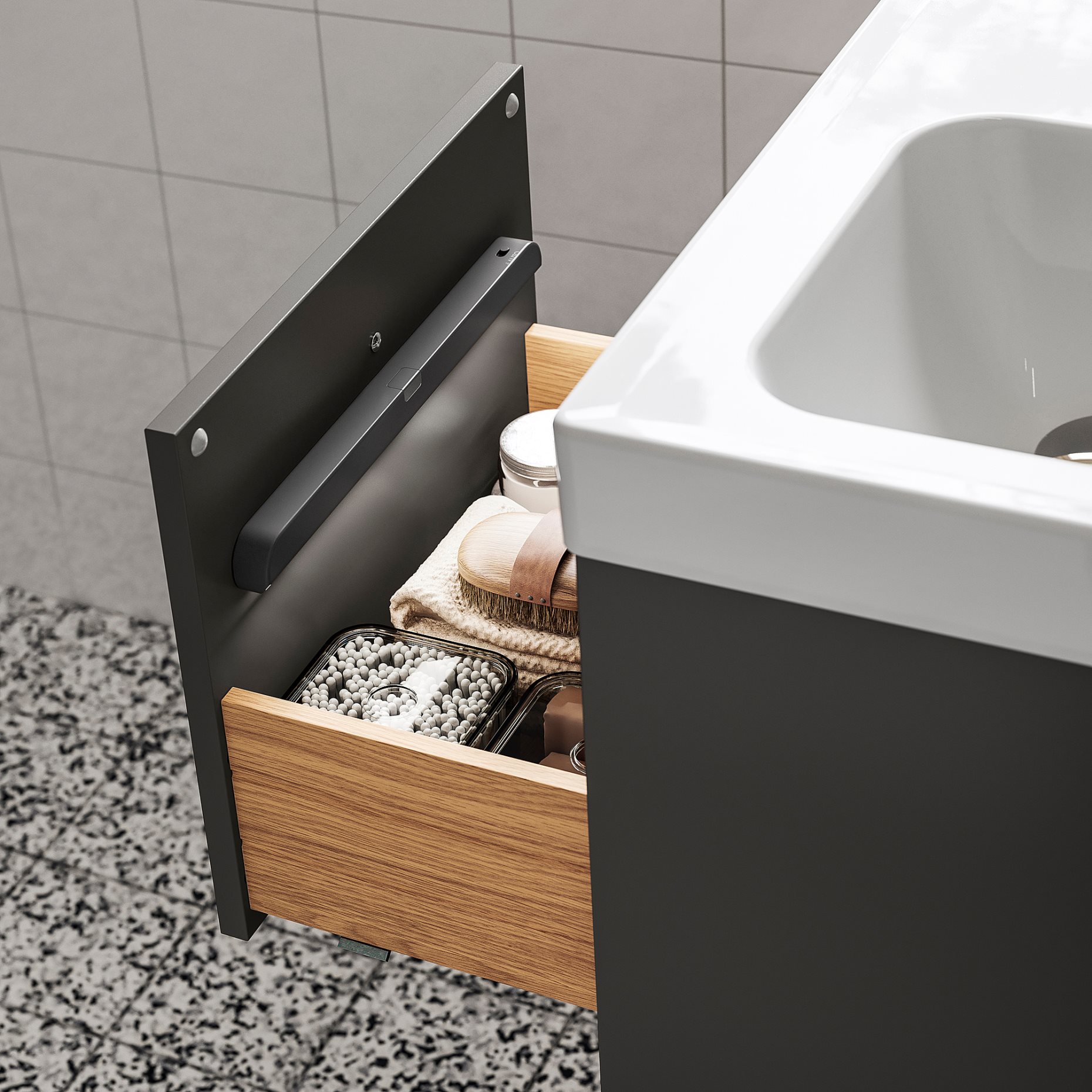 KOLVATTEN, ράγα με ενσωματωμένο φωτισμό LED με αισθητήρα/λειτουργία με μπαταρία, 30 cm, 005.941.76