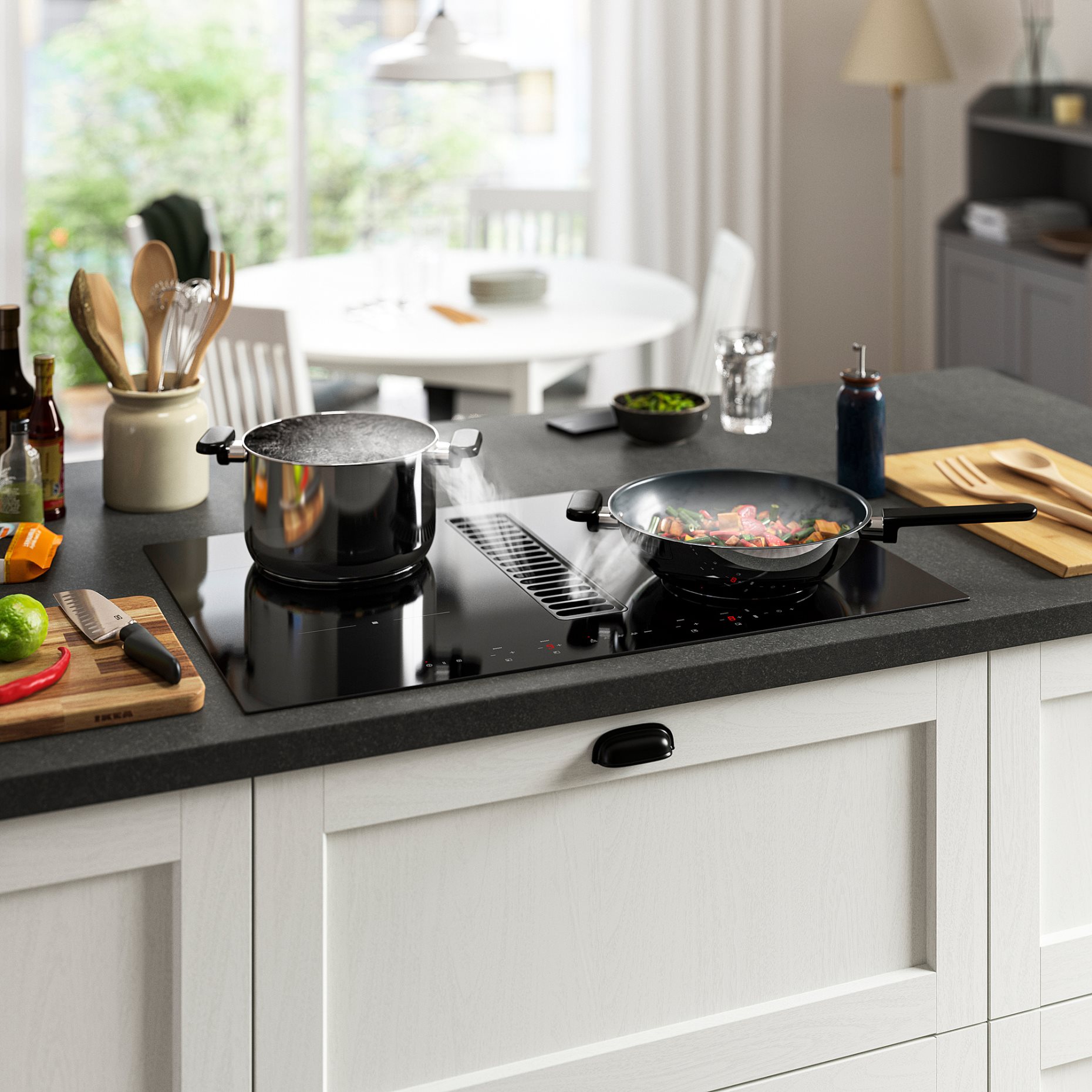 TÄCKNAN, induction hob/integrated extractor/IKEA 300, 80 cm, 006.072.87