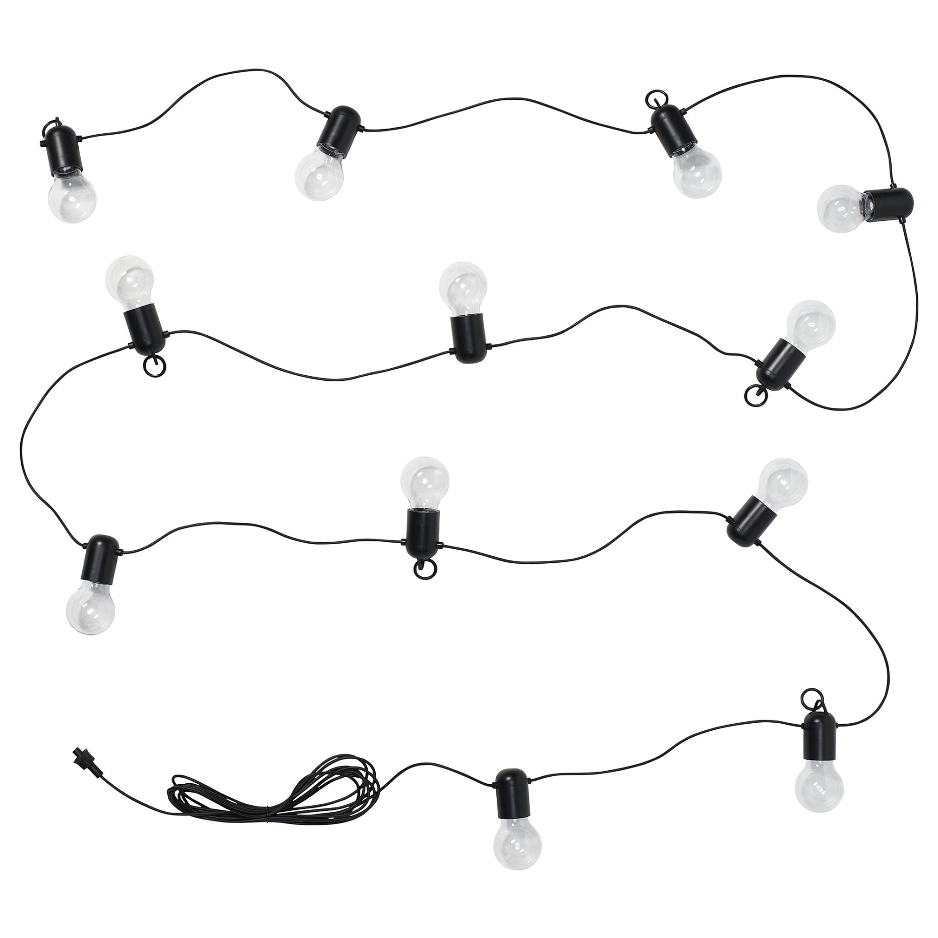 SVARTRÅ, lighting chain with built in LED light source/12 bulbs/outdoor, 006.105.86