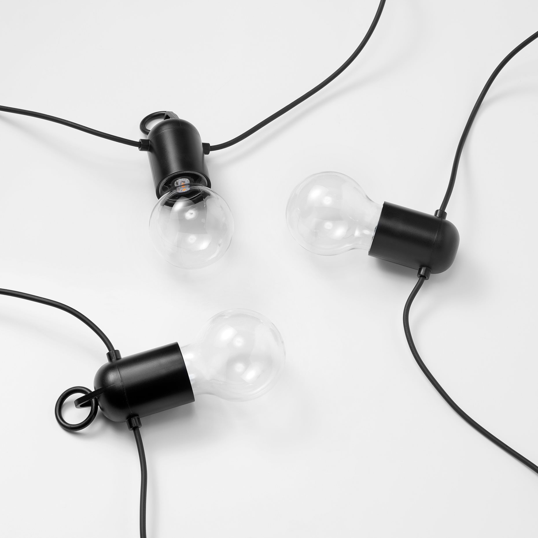 SVARTRÅ, lighting chain with built in LED light source/12 bulbs/outdoor, 006.105.86