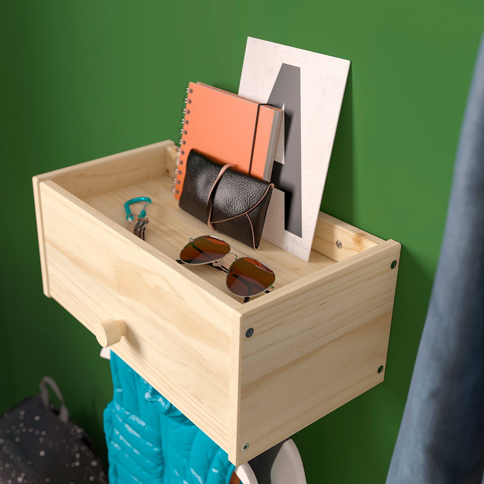 RAGGBERG, καλόγερος με ράφι, 40x21x17 cm, 006.111.28