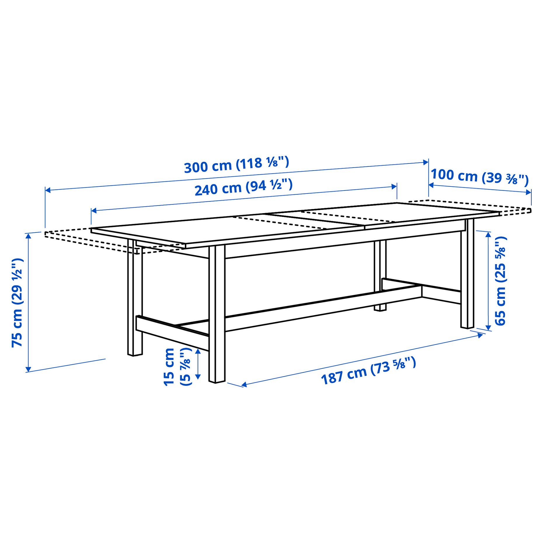 KARSKÄR, extendable table, 240/300x100 cm, 006.112.65