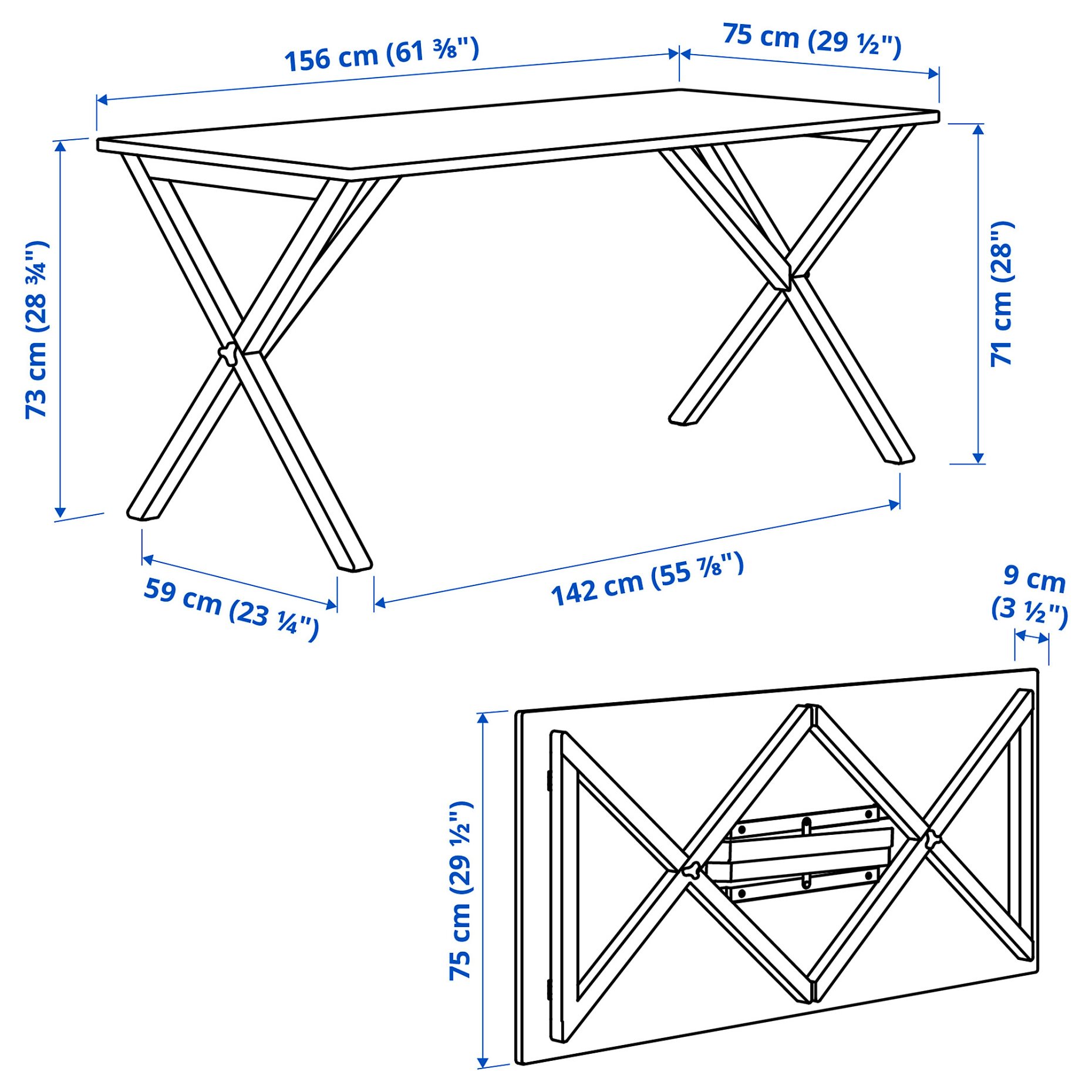 IKEA PS 2026, folding table, 156x75 cm, 006.178.61
