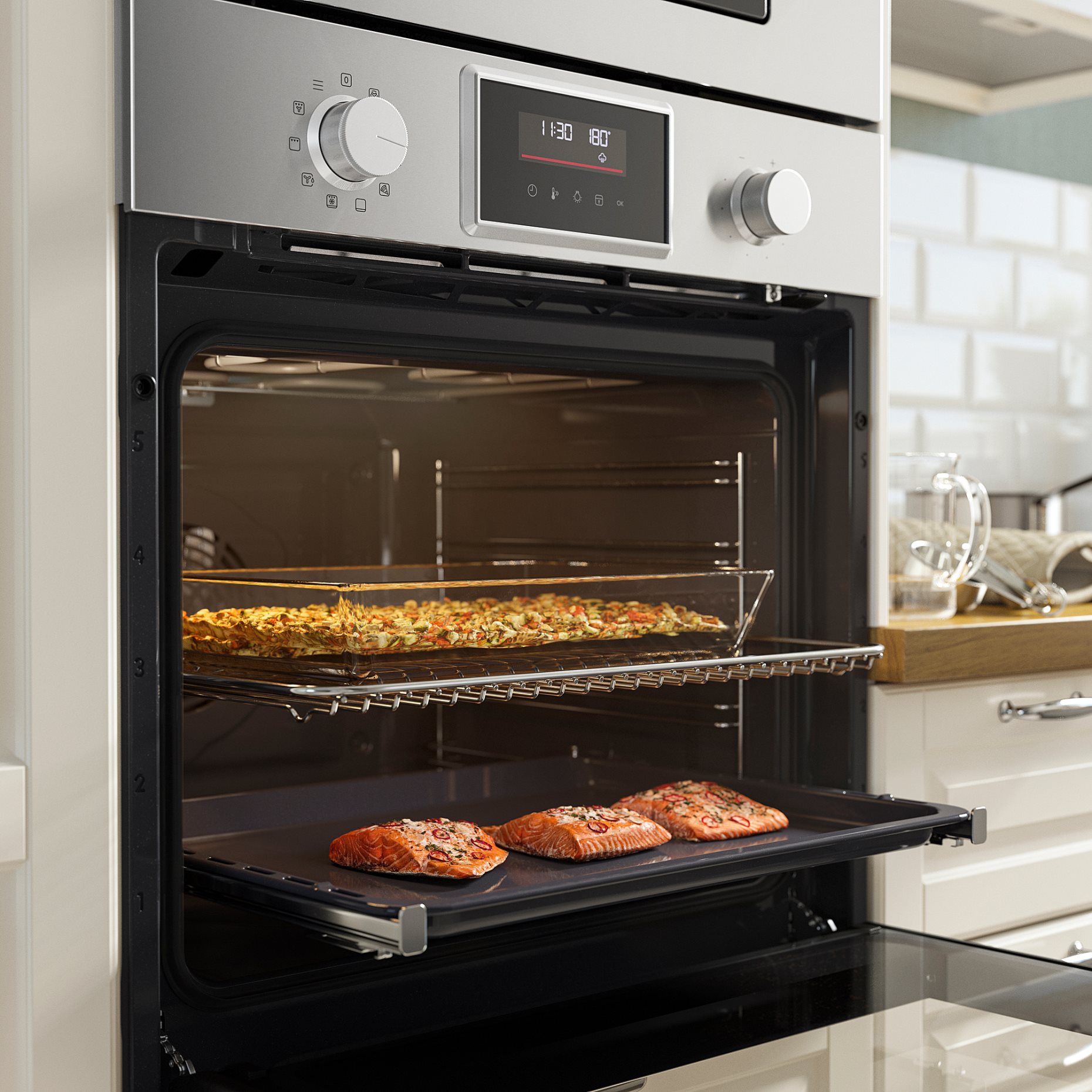 STENABY, true fan oven with added steam function/bake function, IKEA 500, 006.221.36
