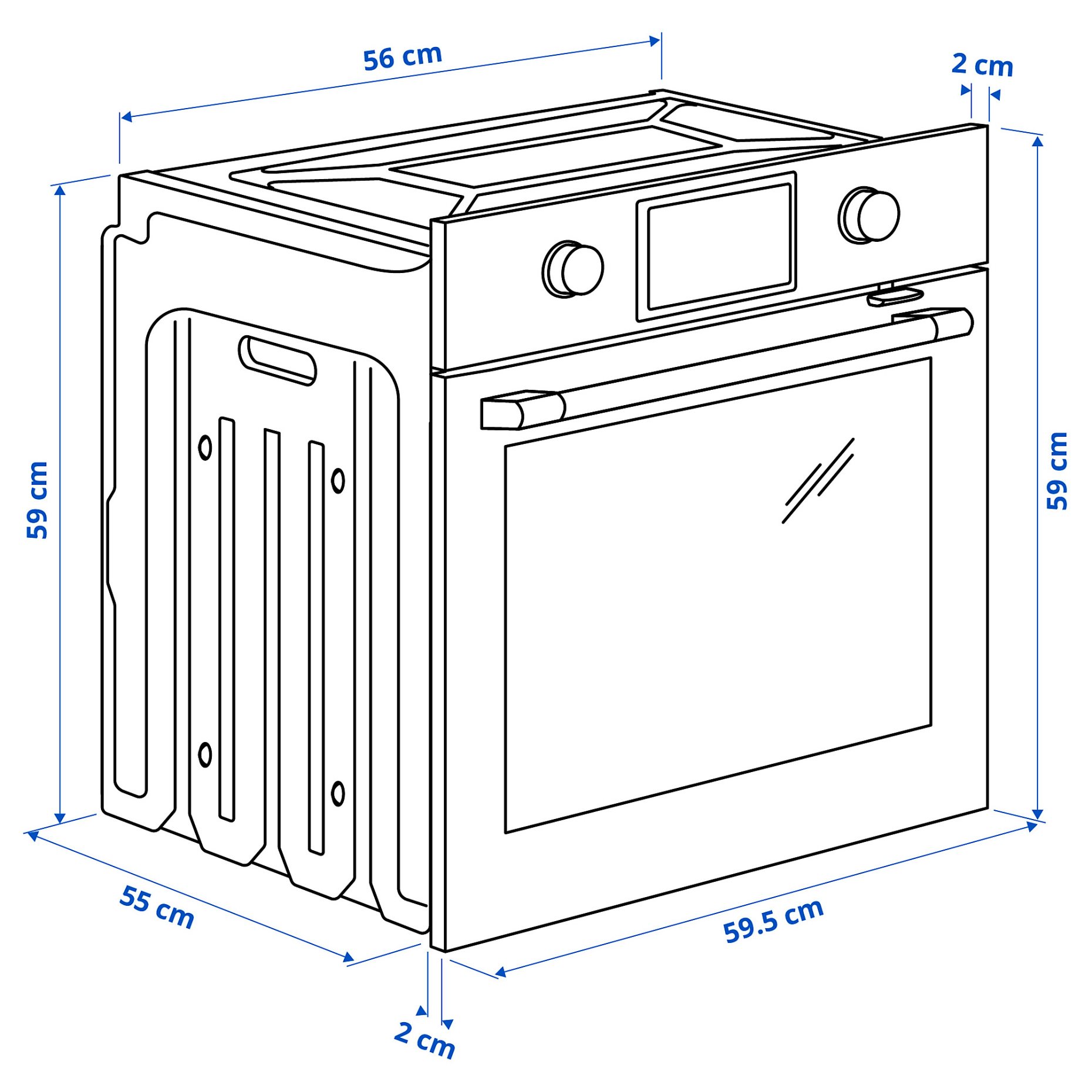 STENABY, true fan oven with added steam function/bake function, IKEA 500, 006.221.36