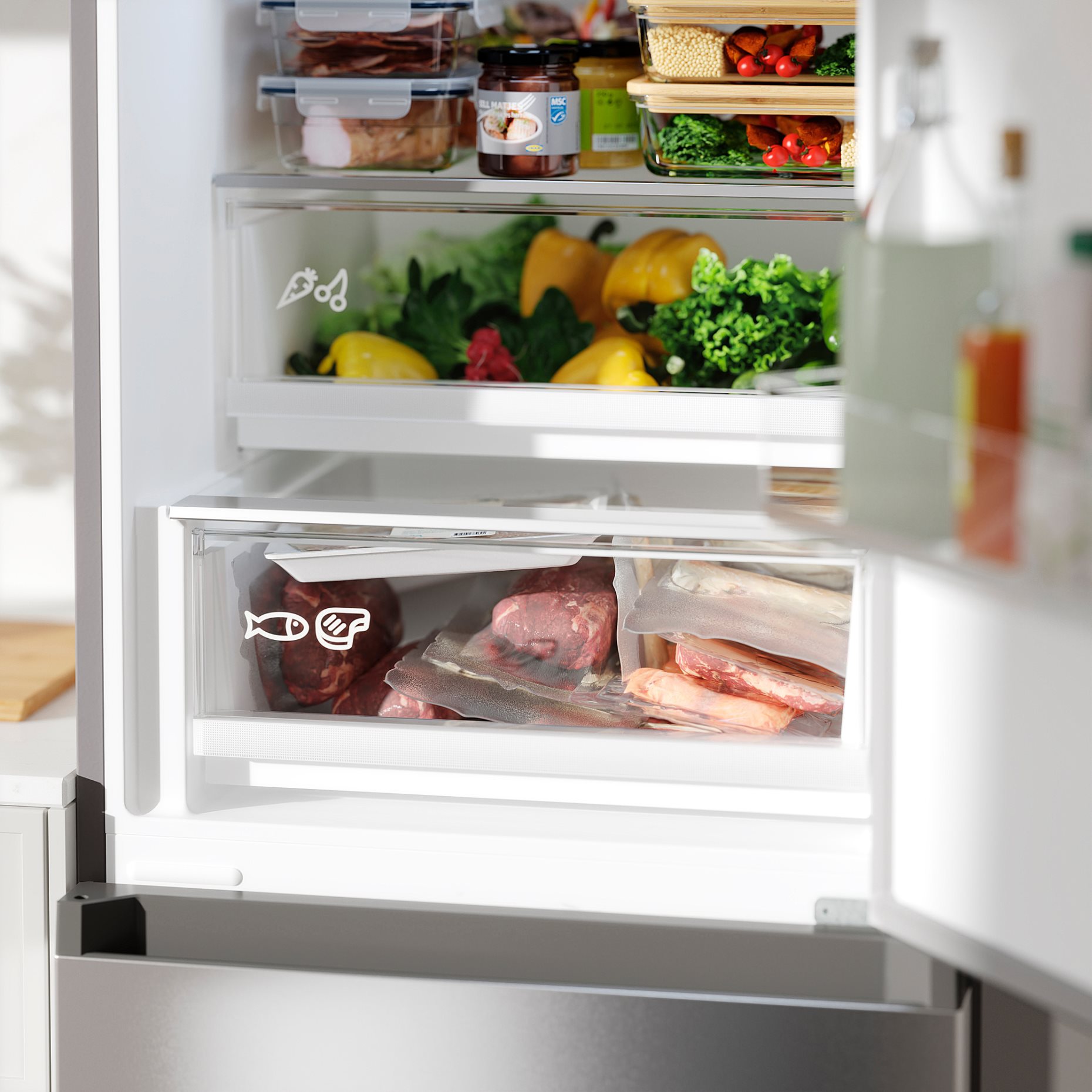 FÖRTOFT, ψυγείο/καταψύκτης IKEA 500, 216/118 l, 006.439.64