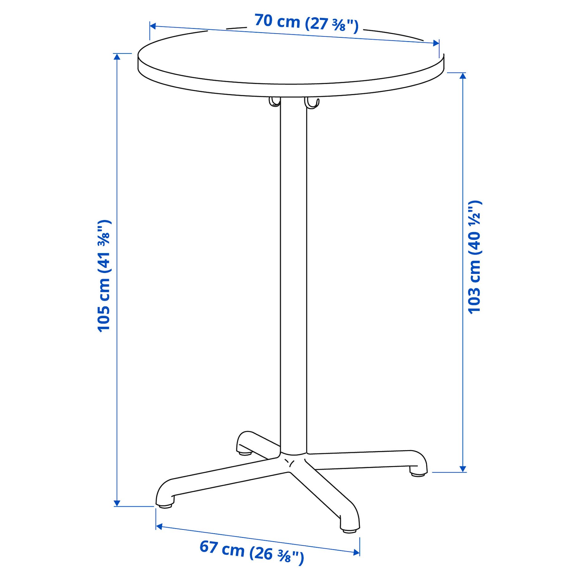 STENSELE, τραπέζι μπαρ, 70 cm, 092.882.24