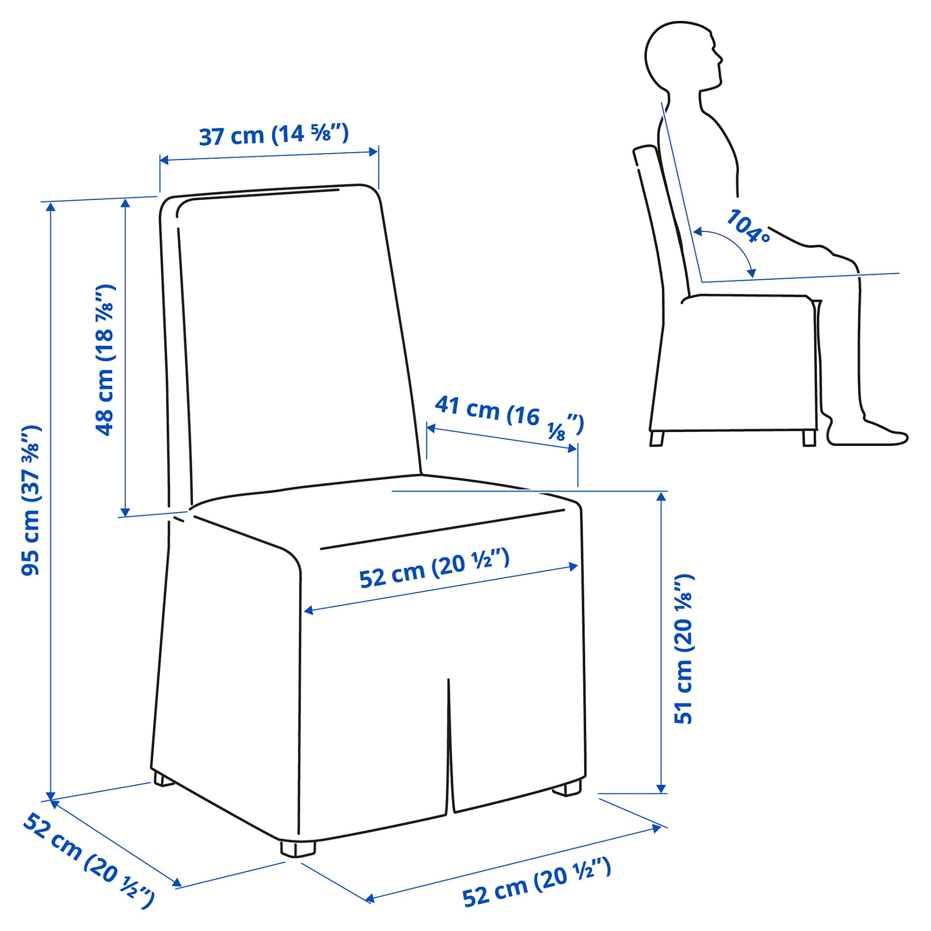 BERGMUND, chair with long cover, 093.846.02