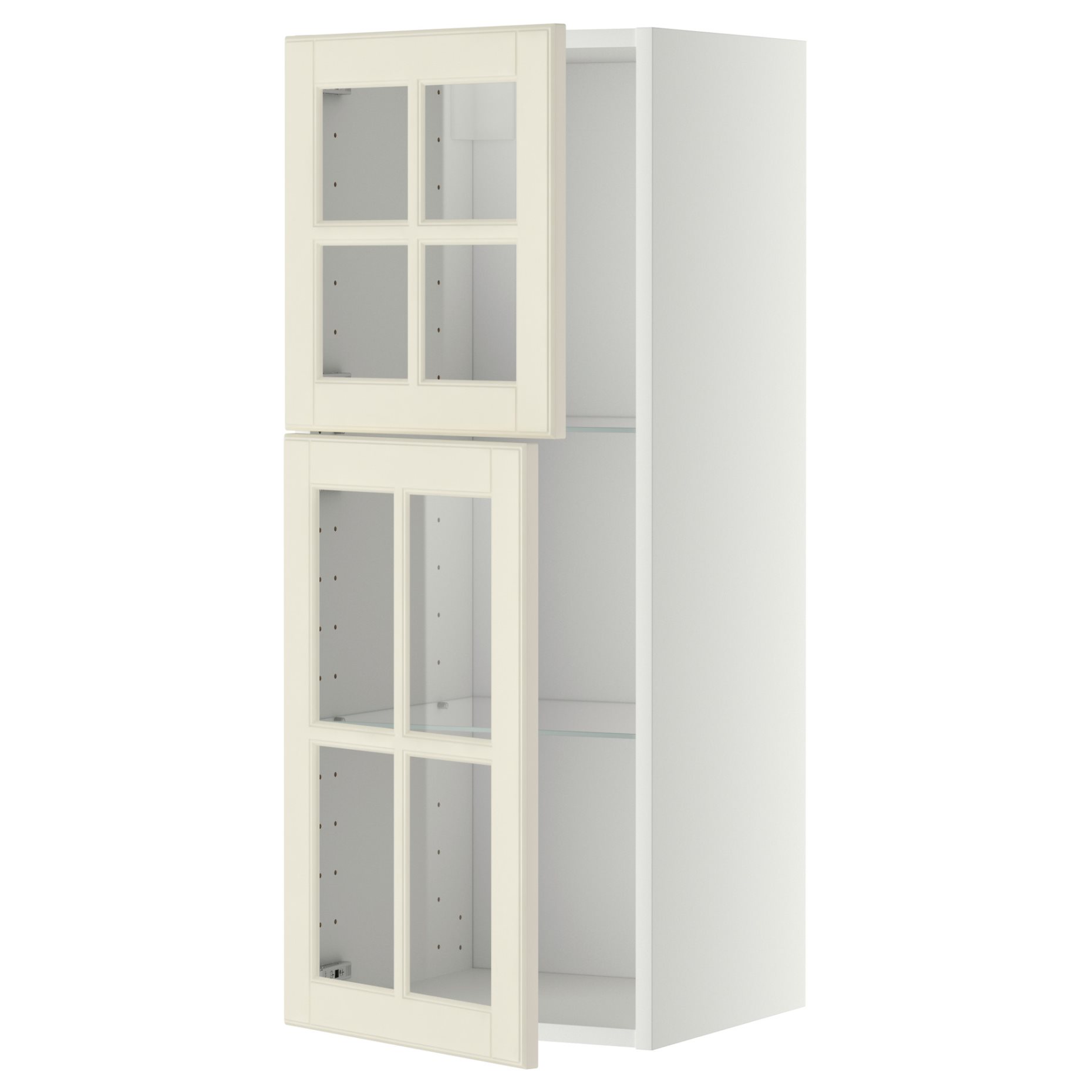 METOD, wall cabinet with shelves/2 glass doors, 40x100 cm, 093.949.84