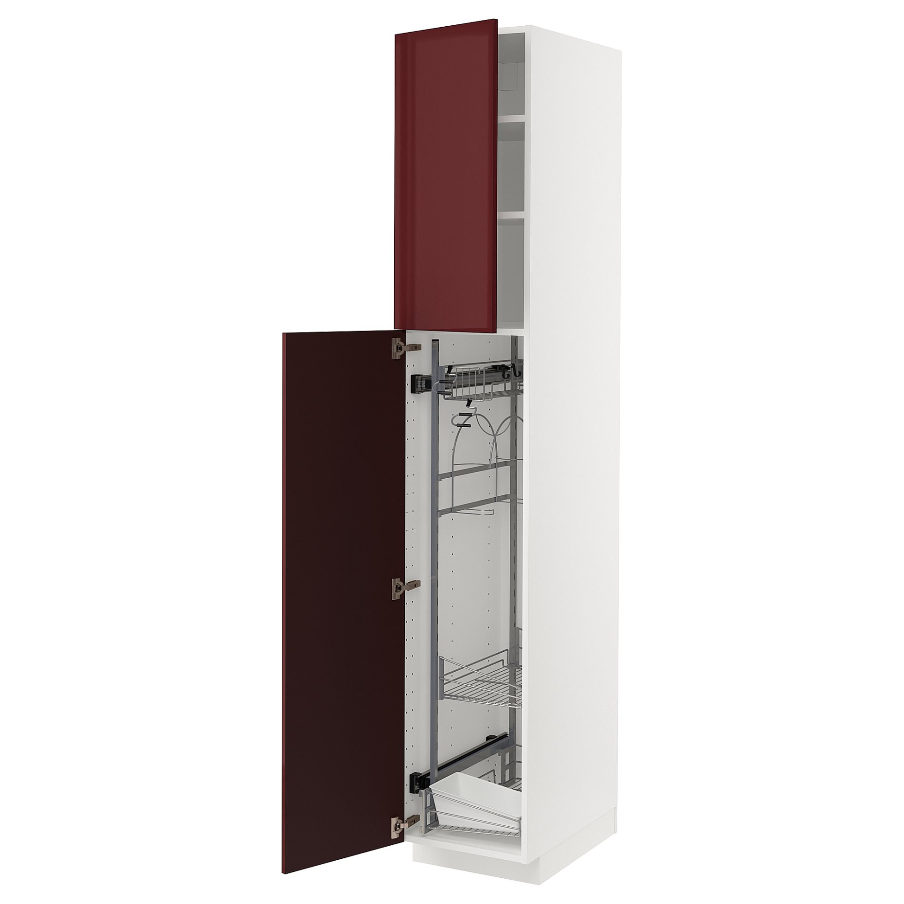 METOD, ψηλό ντουλάπι με εσωτερικά εξάρτηματα για τα είδη καθαρισμού, 40x60x220 cm, 094.563.40