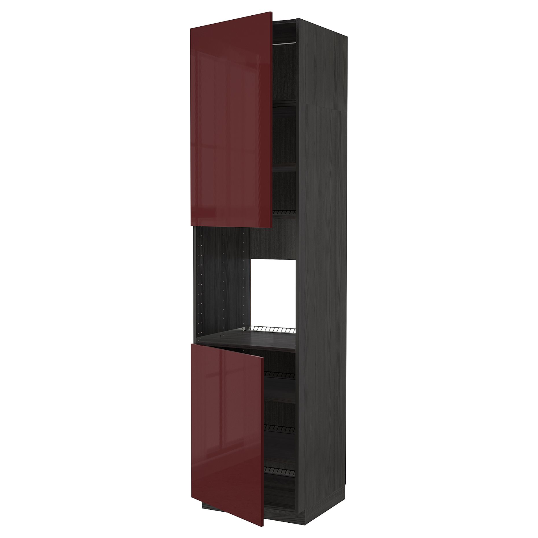 METOD, ψηλό ντουλάπι για φούρνο με 2 πόρτες/ράφια, 60x60x240 cm, 094.565.85