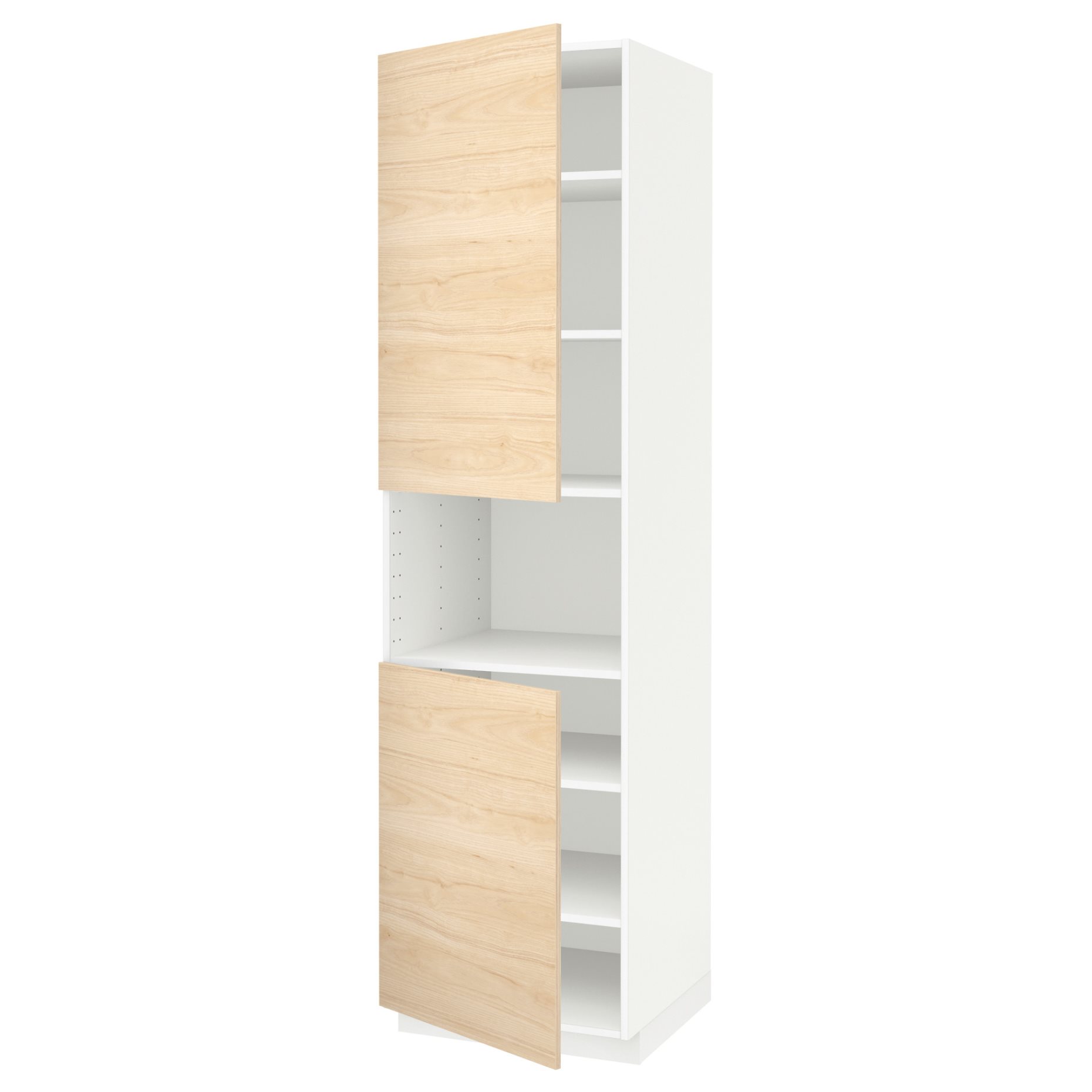 METOD, high cabinet for microwave with 2 doors/shelves, 60x60x220 cm, 094.578.63