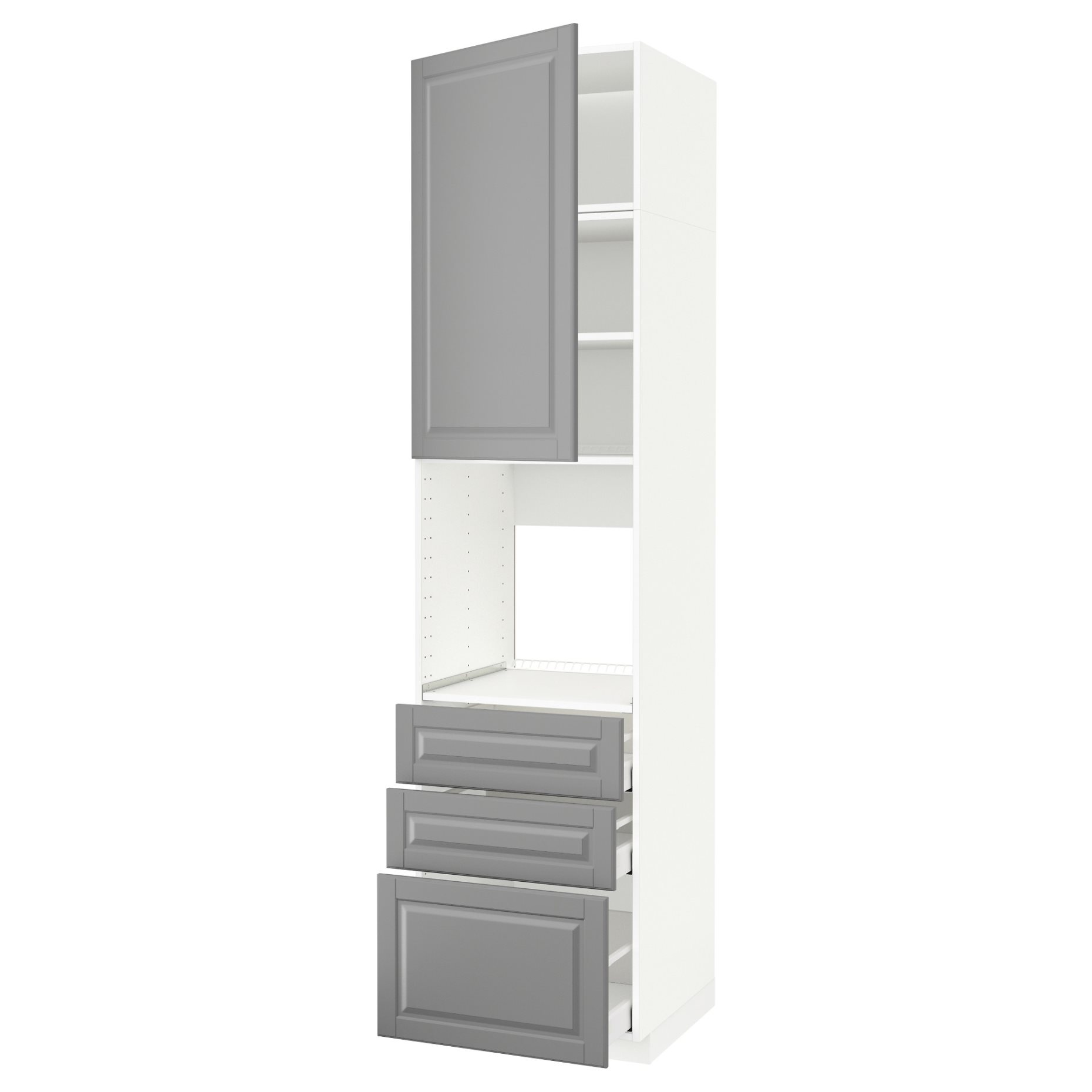 METOD/MAXIMERA, ψηλό ντουλάπι για φούρνο με πόρτα/3 συρτάρια, 60x60x240 cm, 094.579.95