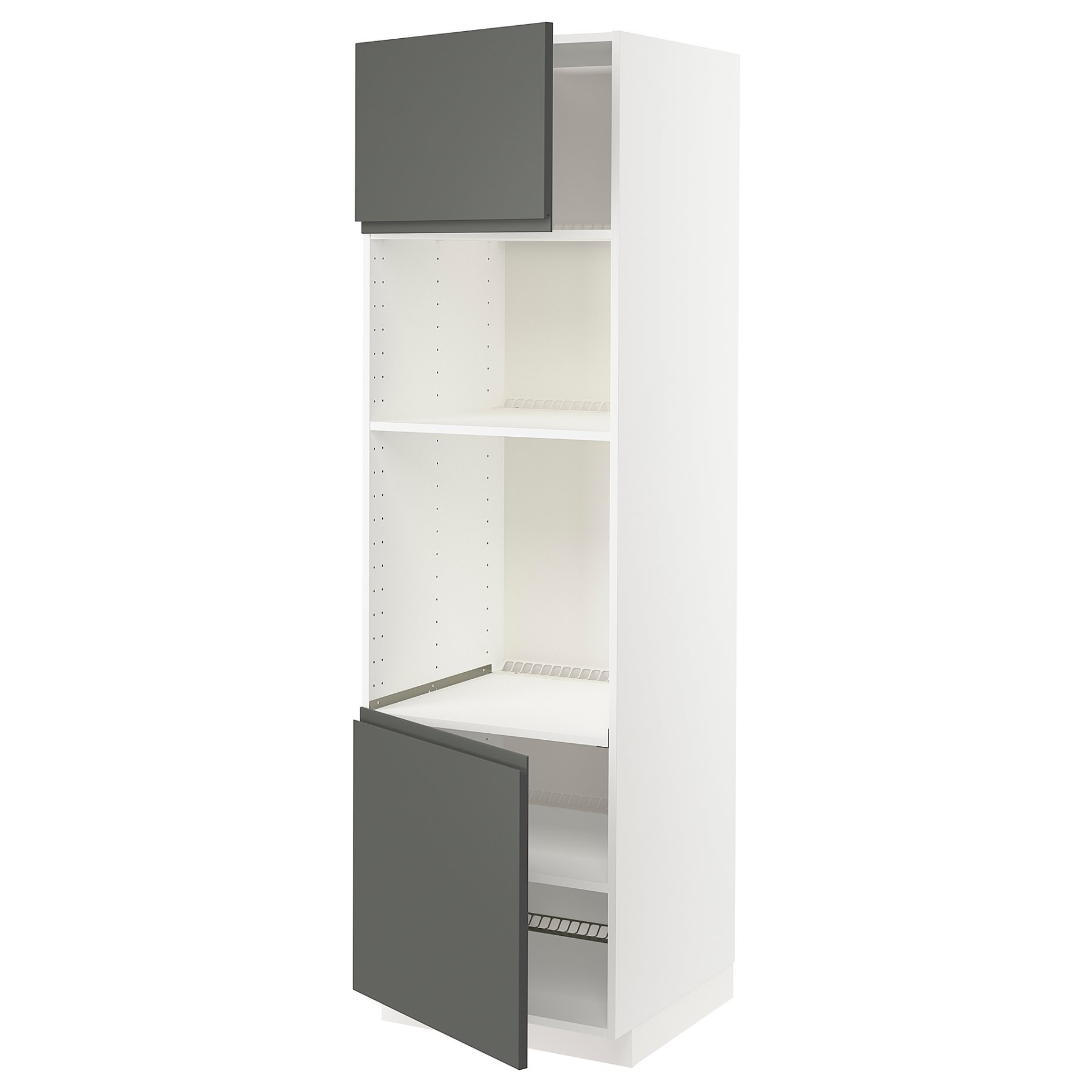 METOD, high cabinet for oven/microwave with 2 doors/shelves, 60x60x200 cm, 094.646.70