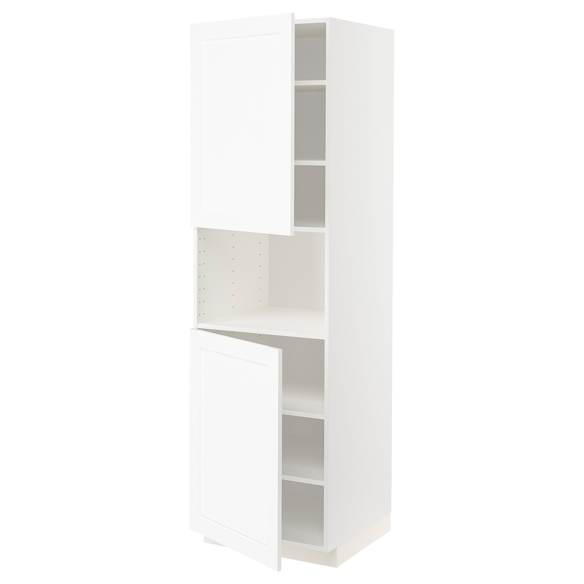 METOD, high cabinet for microwave with 2 doors/shelves, 60x60x200 cm, 094.735.42