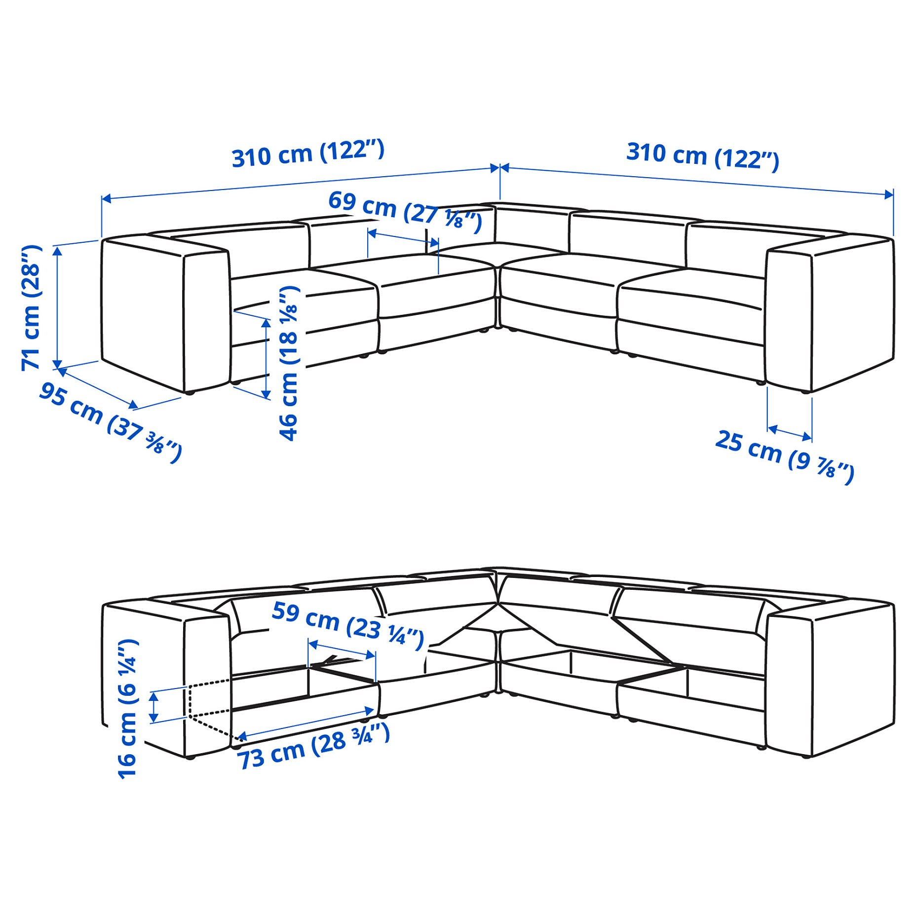 JÄTTEBO, modular corner sofa, 6 seat, 094.852.53