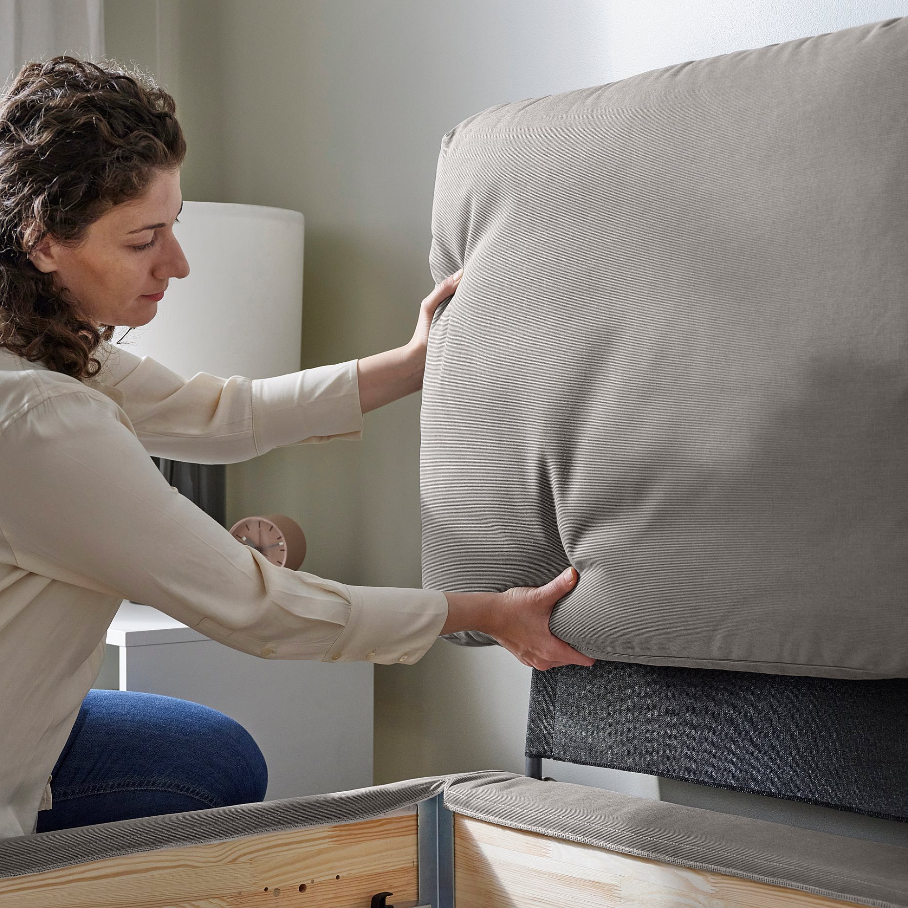 SAGESUND, upholstered bed frame, 140x200 cm, 094.964.97