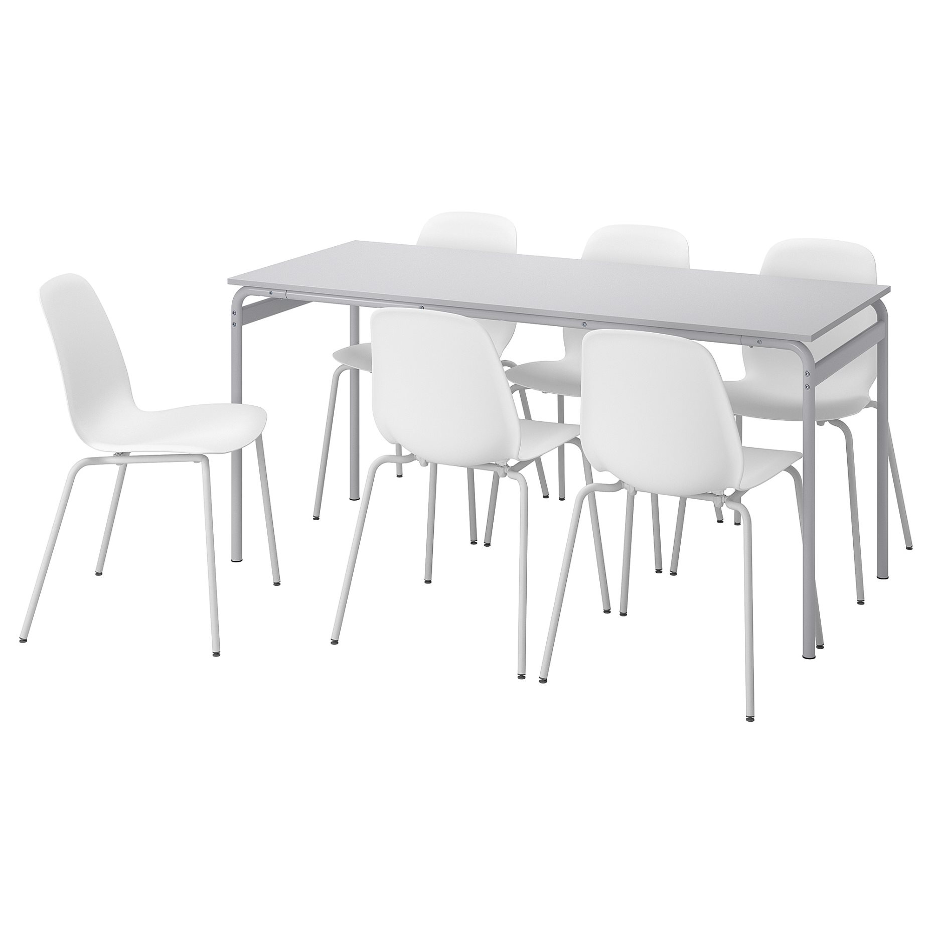 GRASALA/LIDAS, table and 6 chairs, 160 cm, 094.972.70