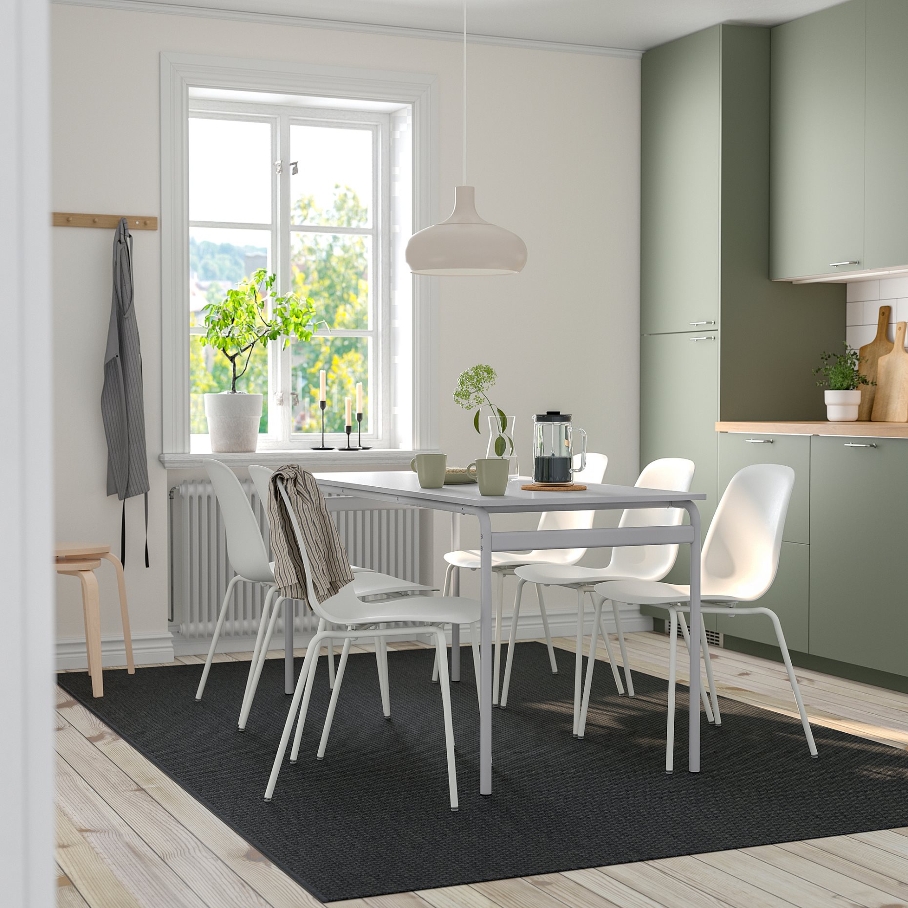 GRASALA/LIDAS, table and 6 chairs, 160 cm, 094.972.70