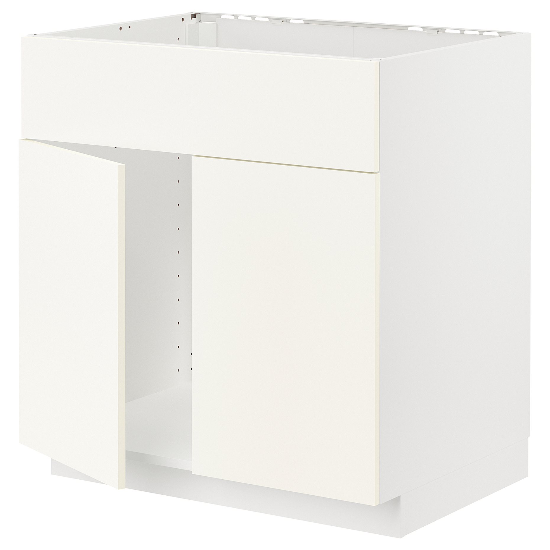METOD, base cabinet for sink with 2 doors/front, 80x60 cm, 095.071.46