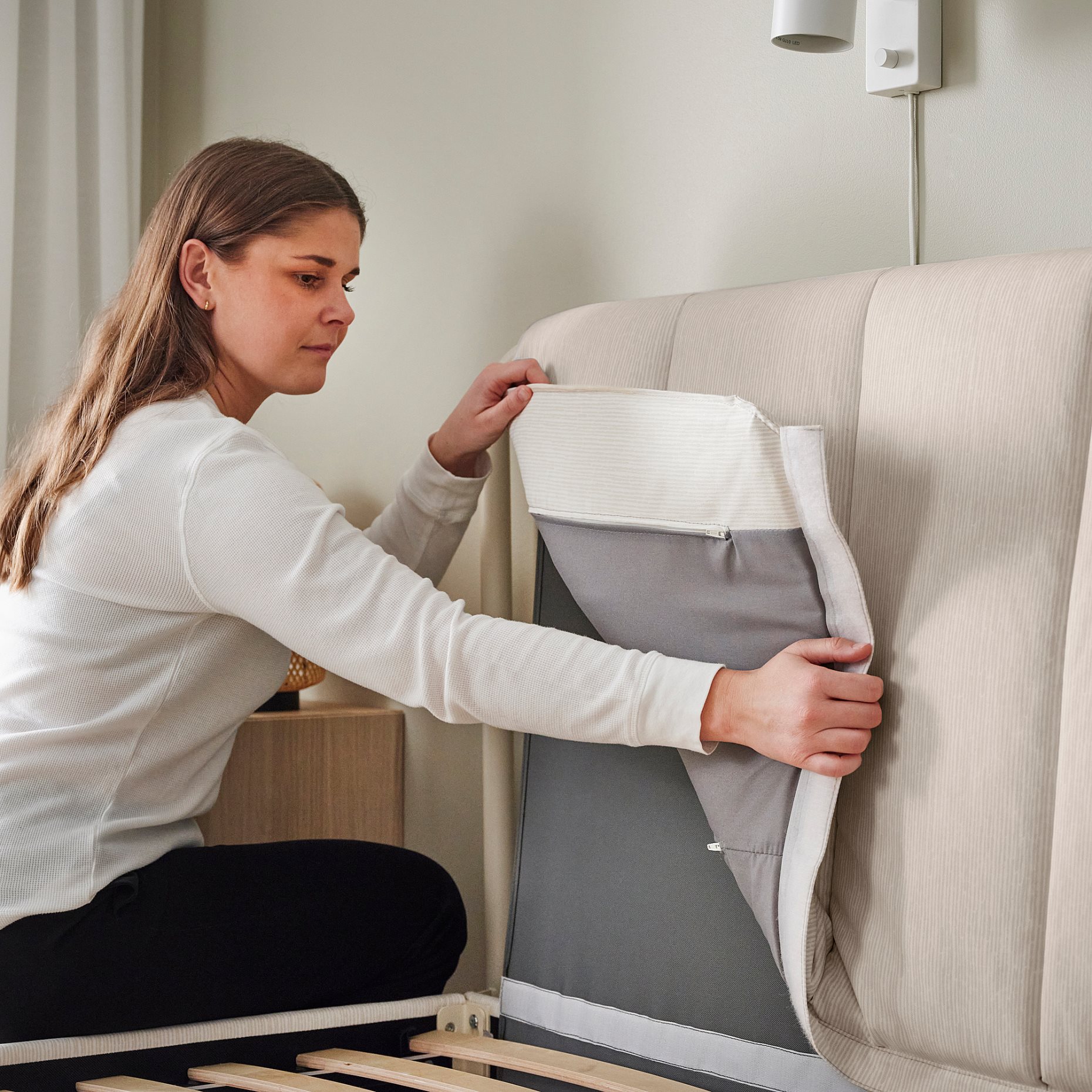 TÄLLÅSEN, κρεβάτι με επένδυση, 140x200 cm, 095.147.45