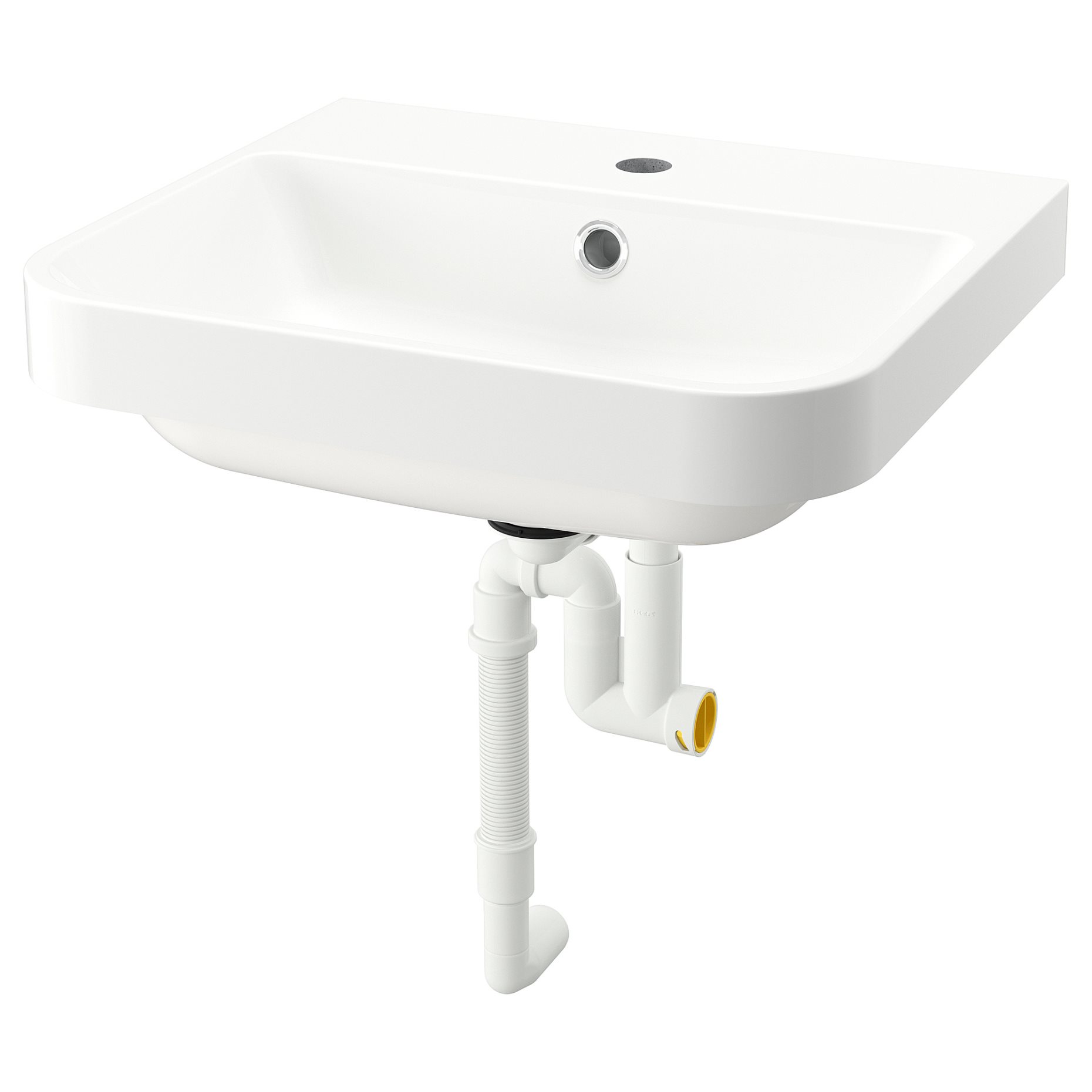 BACKSJON, semi-recessed wash-basin with water trap, 50x43 cm, 095.170.13