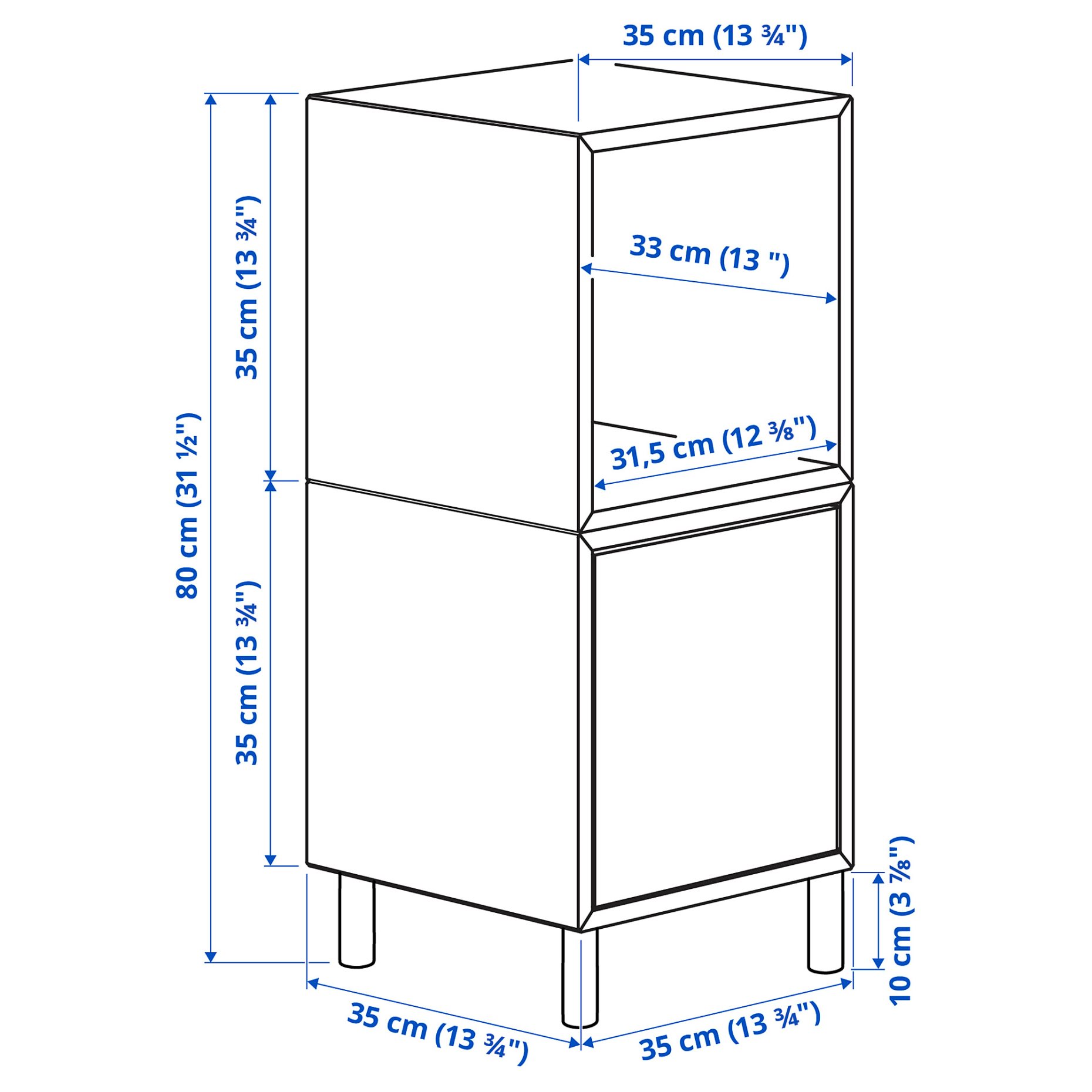 EKET, cabinet combination with legs, 35x35x80 cm, 095.217.17