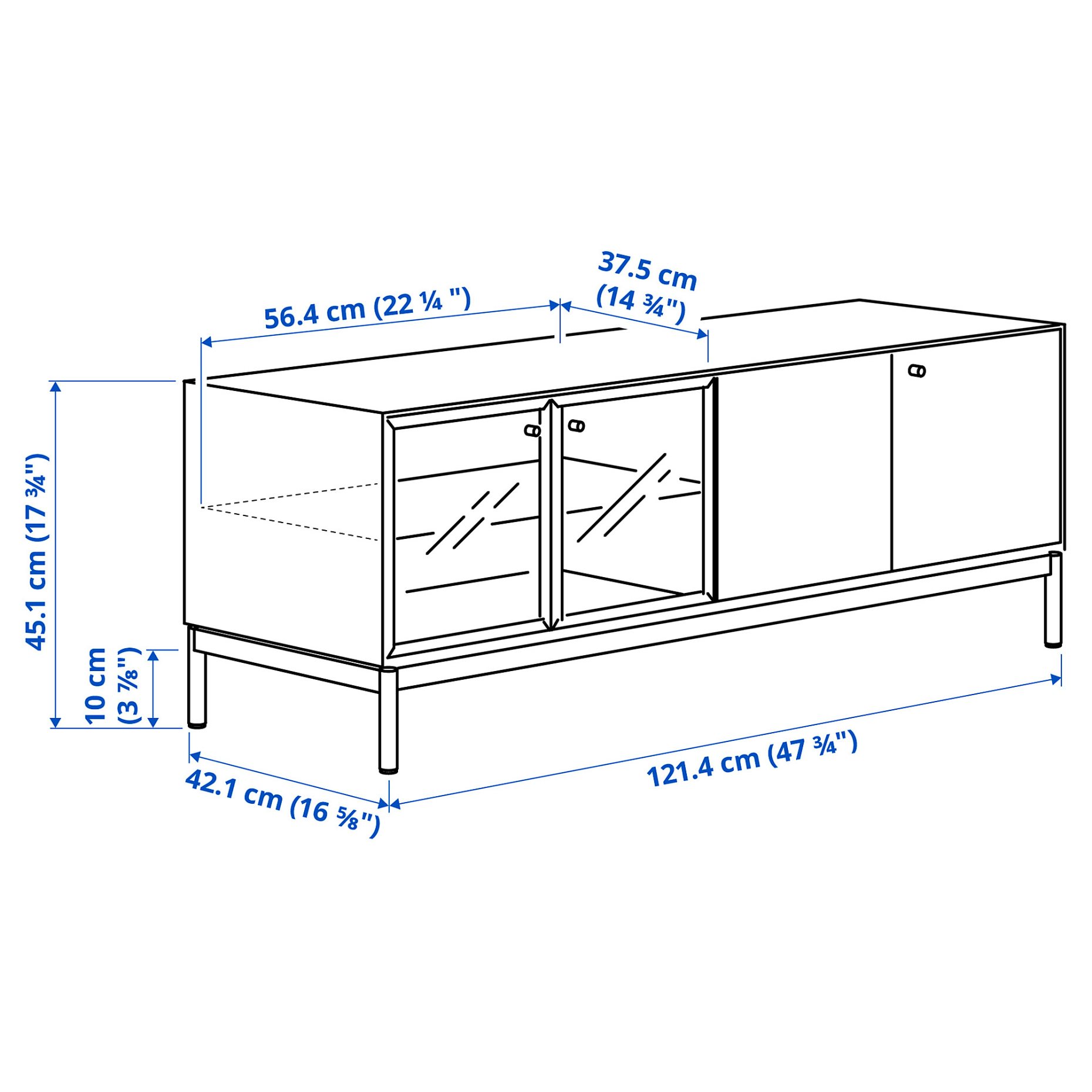 BOASTAD, TV storage combination, 121x42 cm, 095.352.10