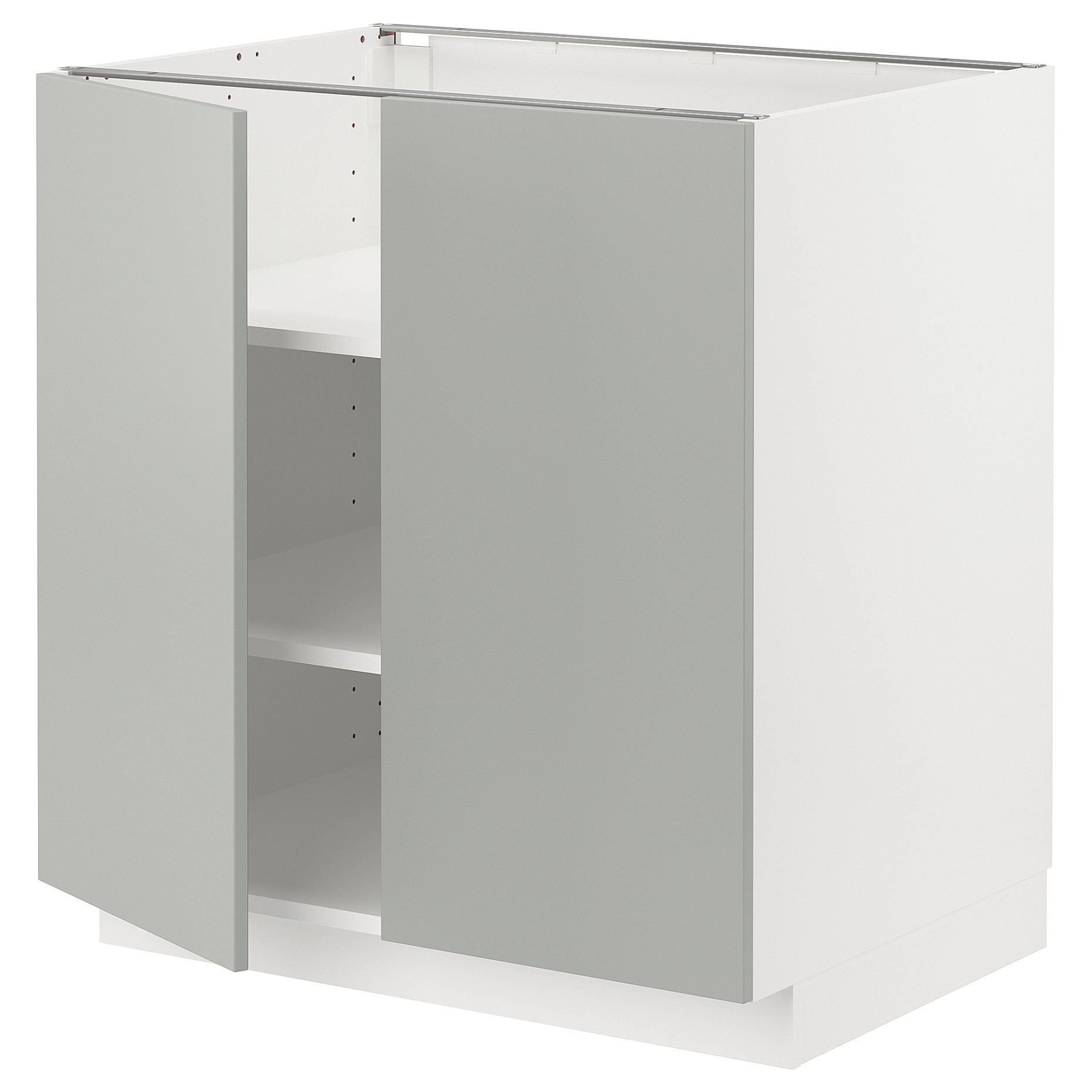 METOD, base cabinet with shelves/2 doors, 80x60 cm, 095.380.39