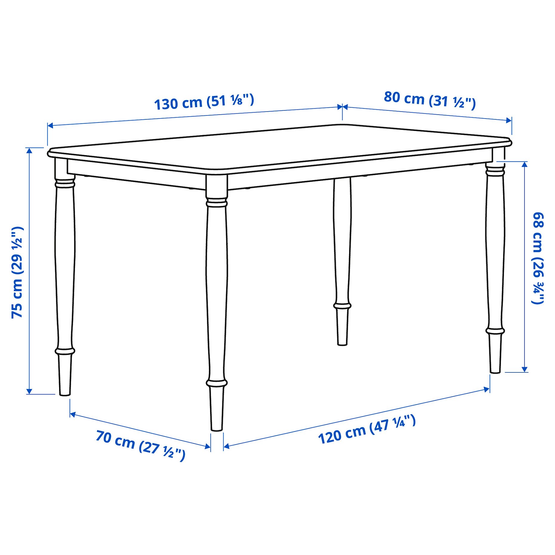 DANDERYD/SKOGSTA, table and 4 chairs, 130 cm, 095.451.91